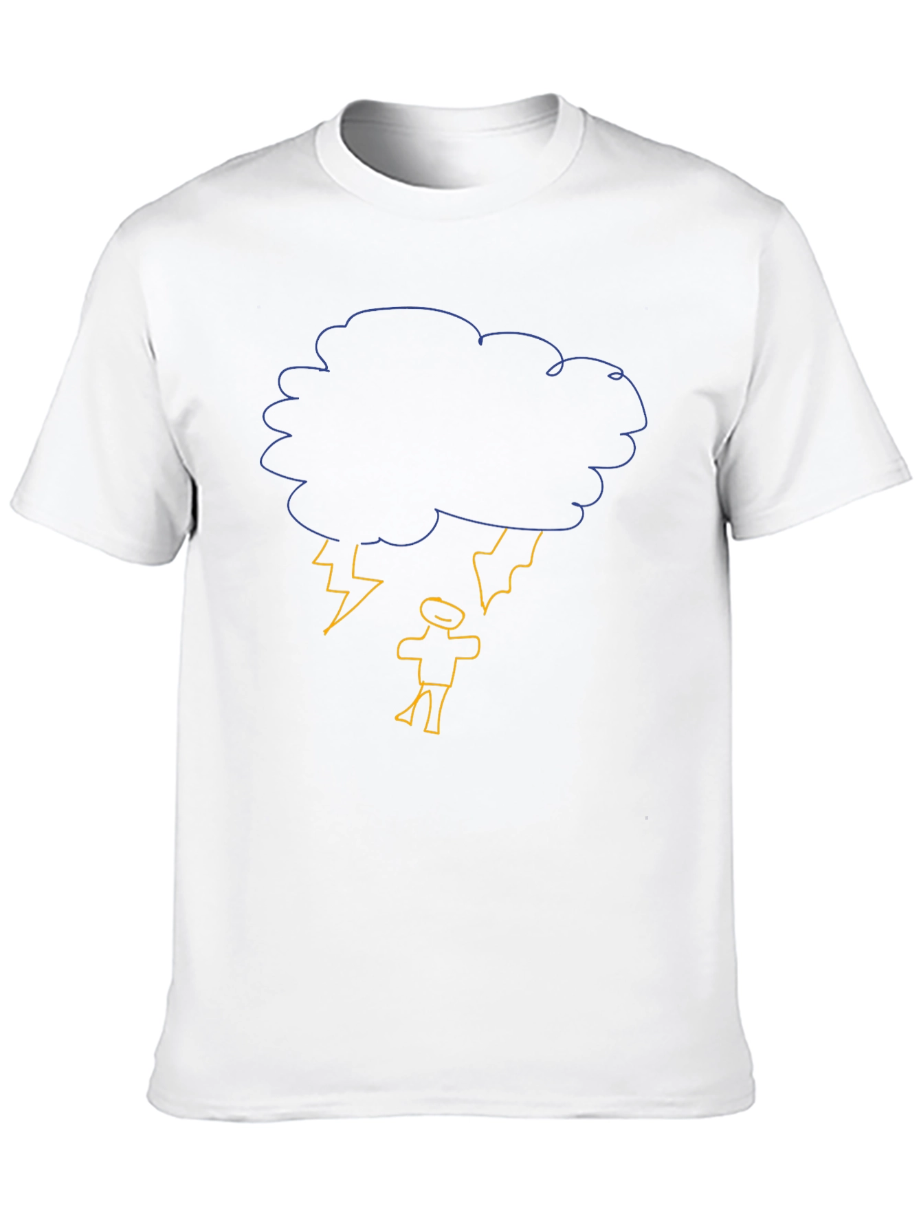 Black Humorous Thunderstorm Graphic Black T-Shirt view 10