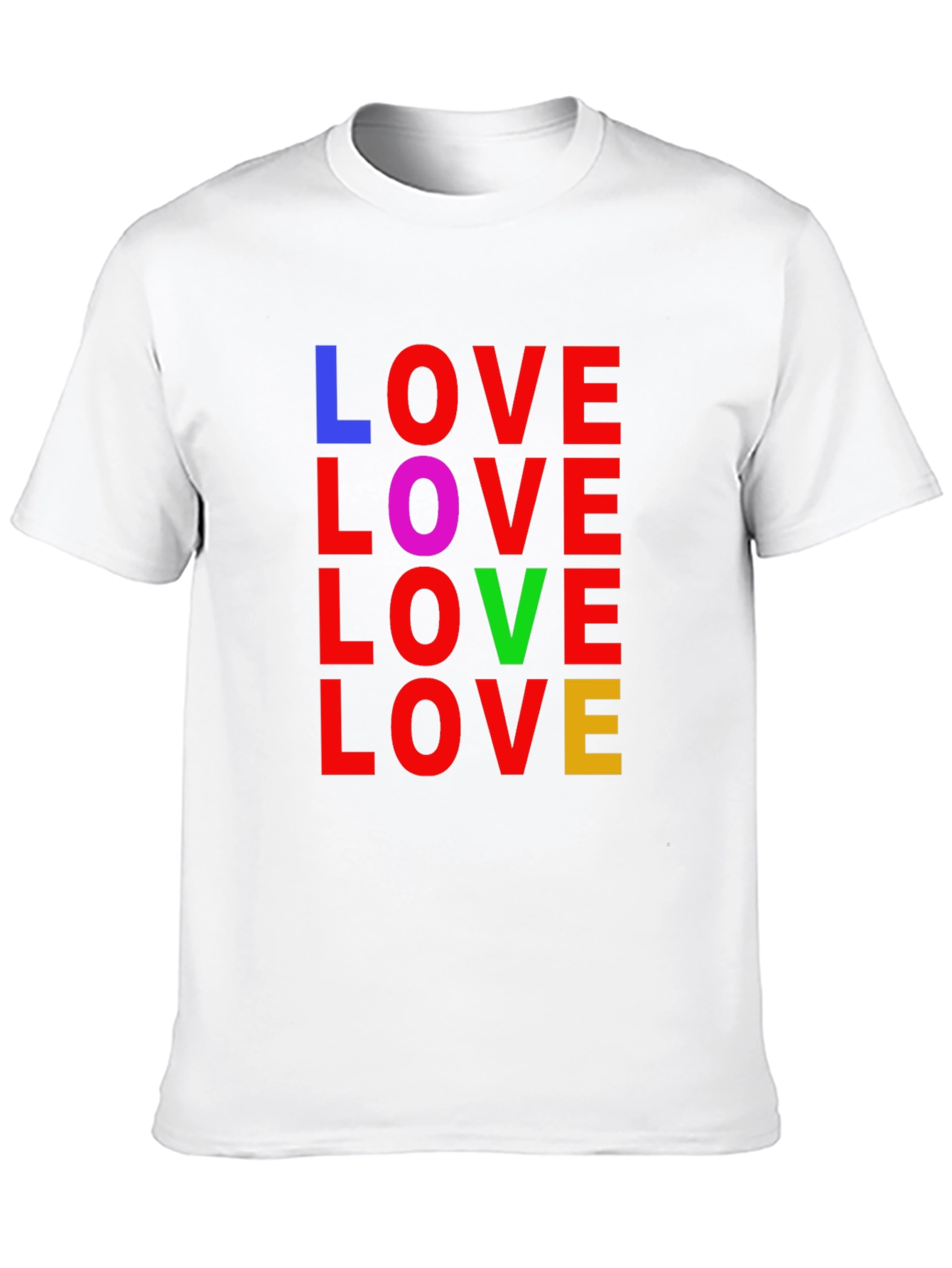 Black Colorful LOVE Graphic Tee - Unisex Black T-Shirt view 10