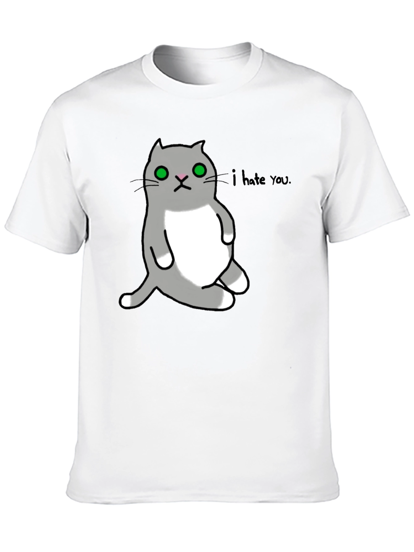 Black I Hate You Cat Graphic T-Shirt view 10