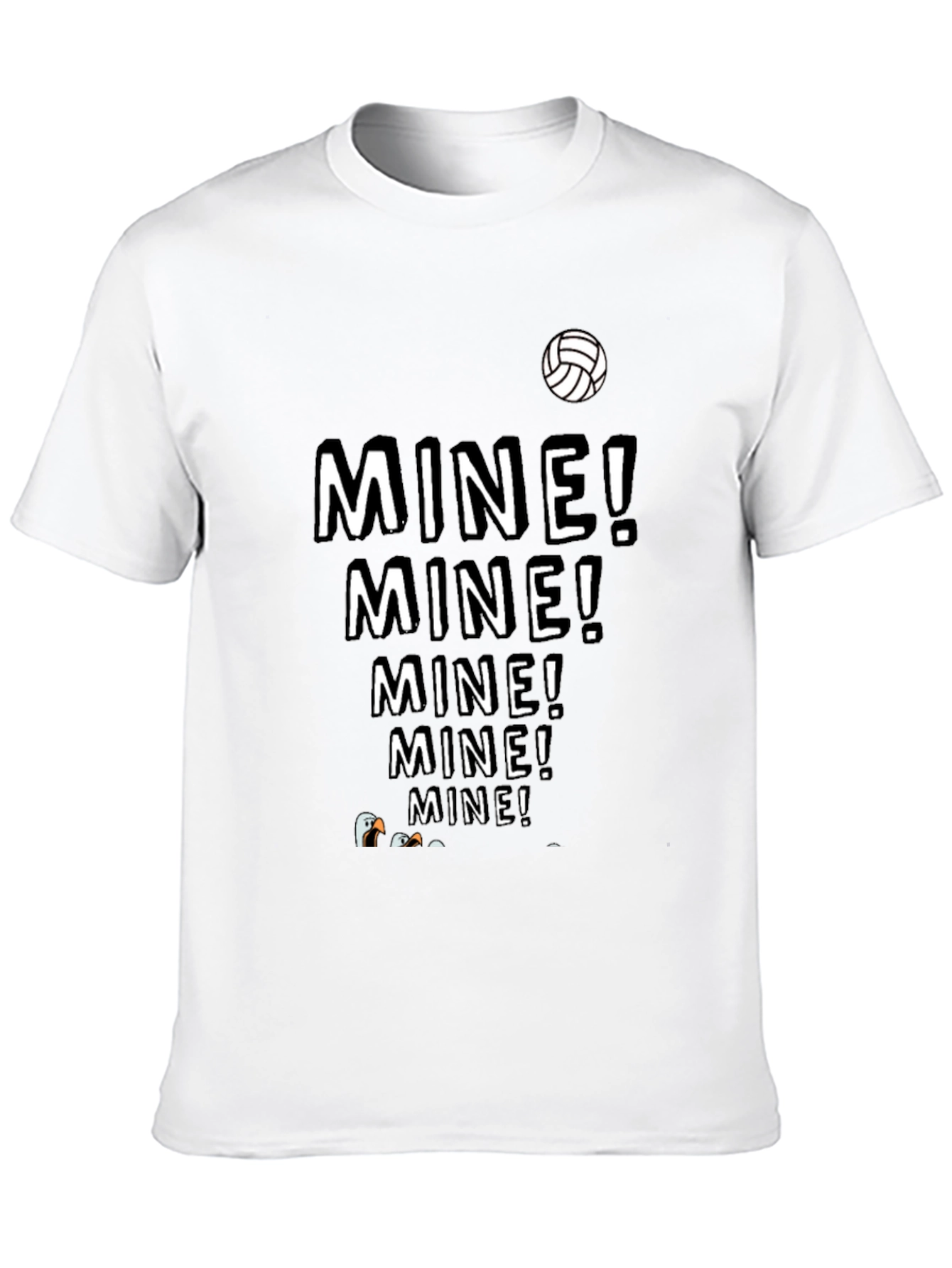Black MINE! T-Shirt - Funny Volleyball Seagull Design view 10