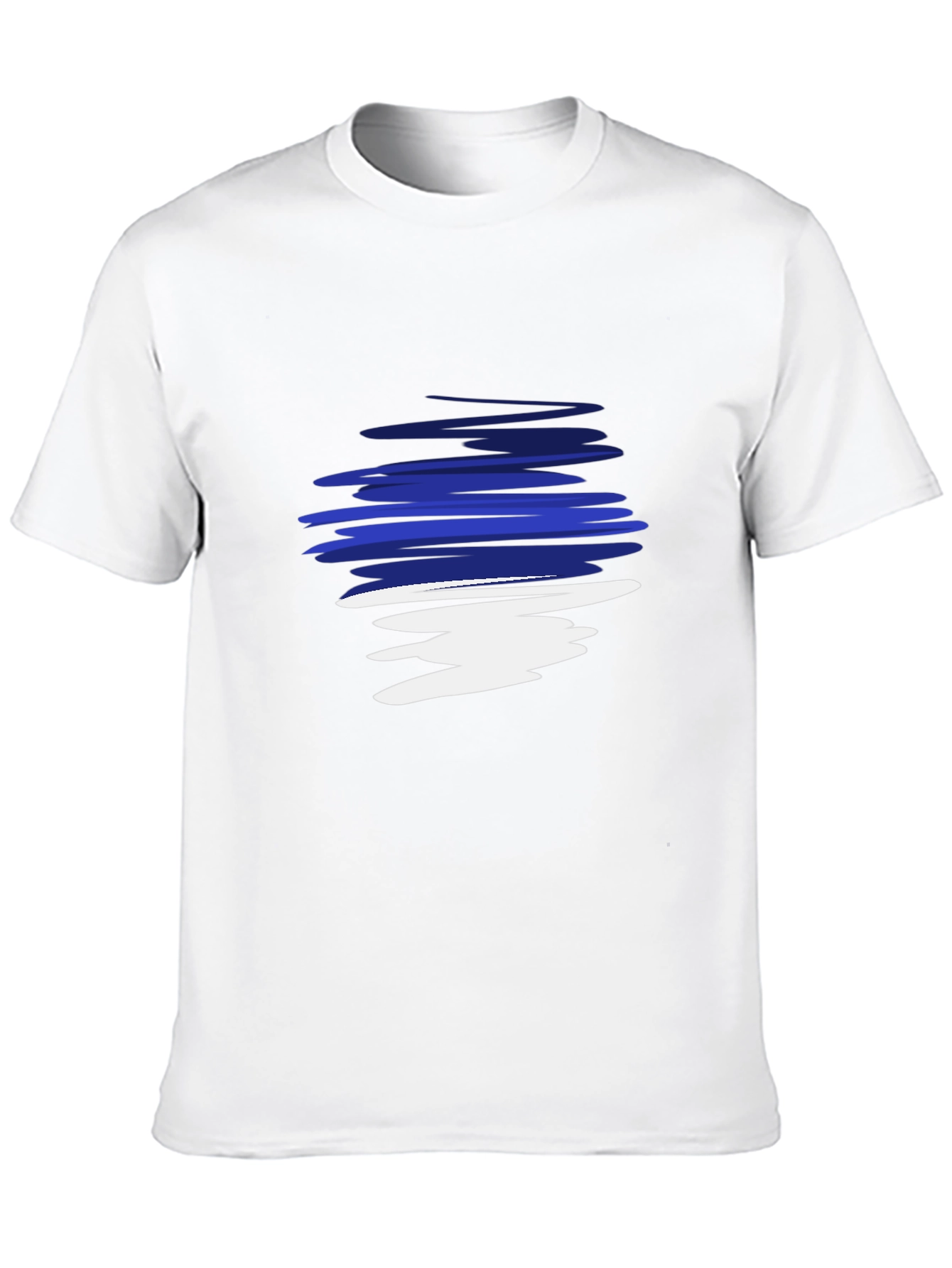 Men's Black Graphic Tee - Abstract Blue & White Design - 10