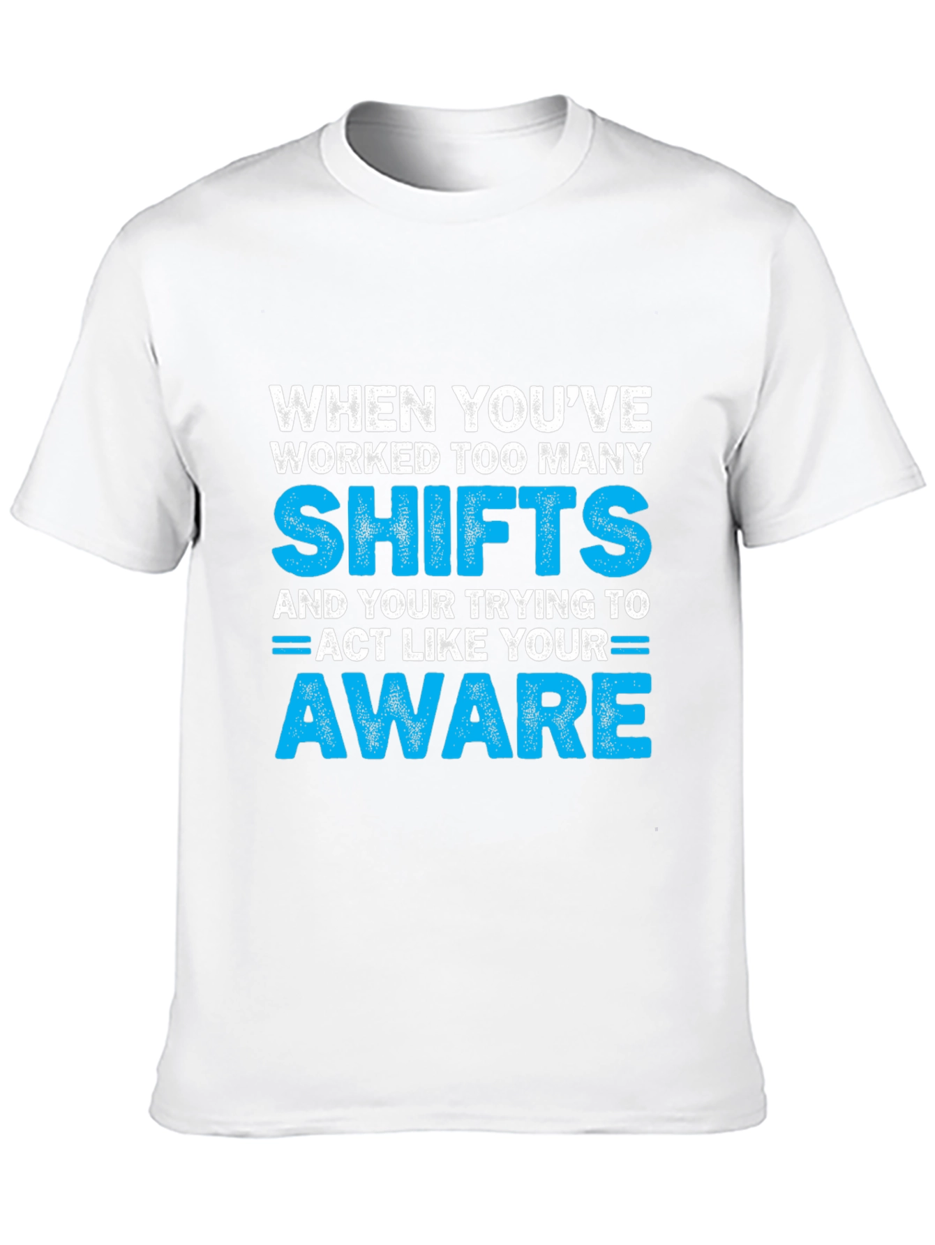 Black Funny Workaholic T-Shirt: Too Many Shifts view 10