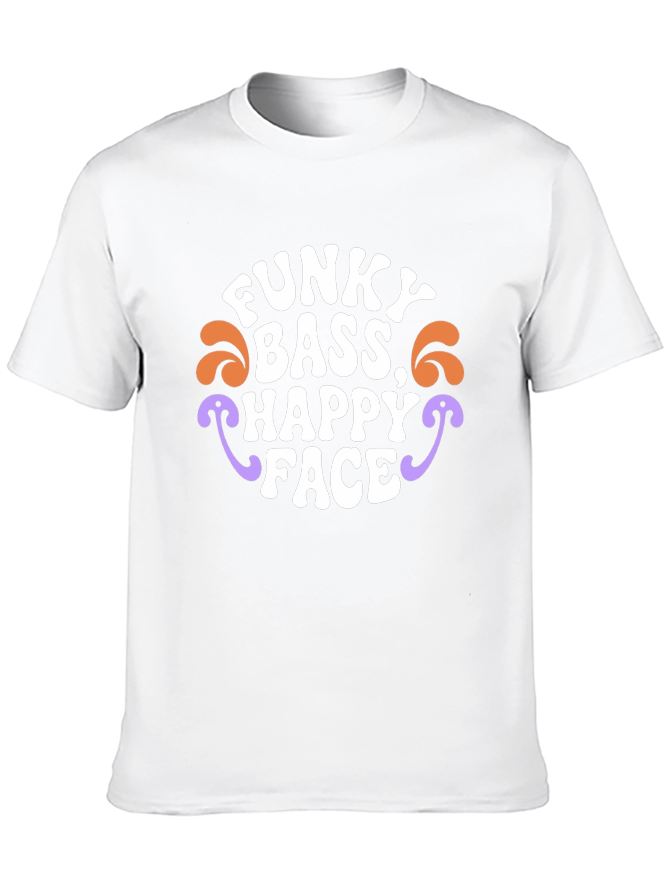 Black Funky Bass Happy Face Graphic Tee - Retro Style view 10