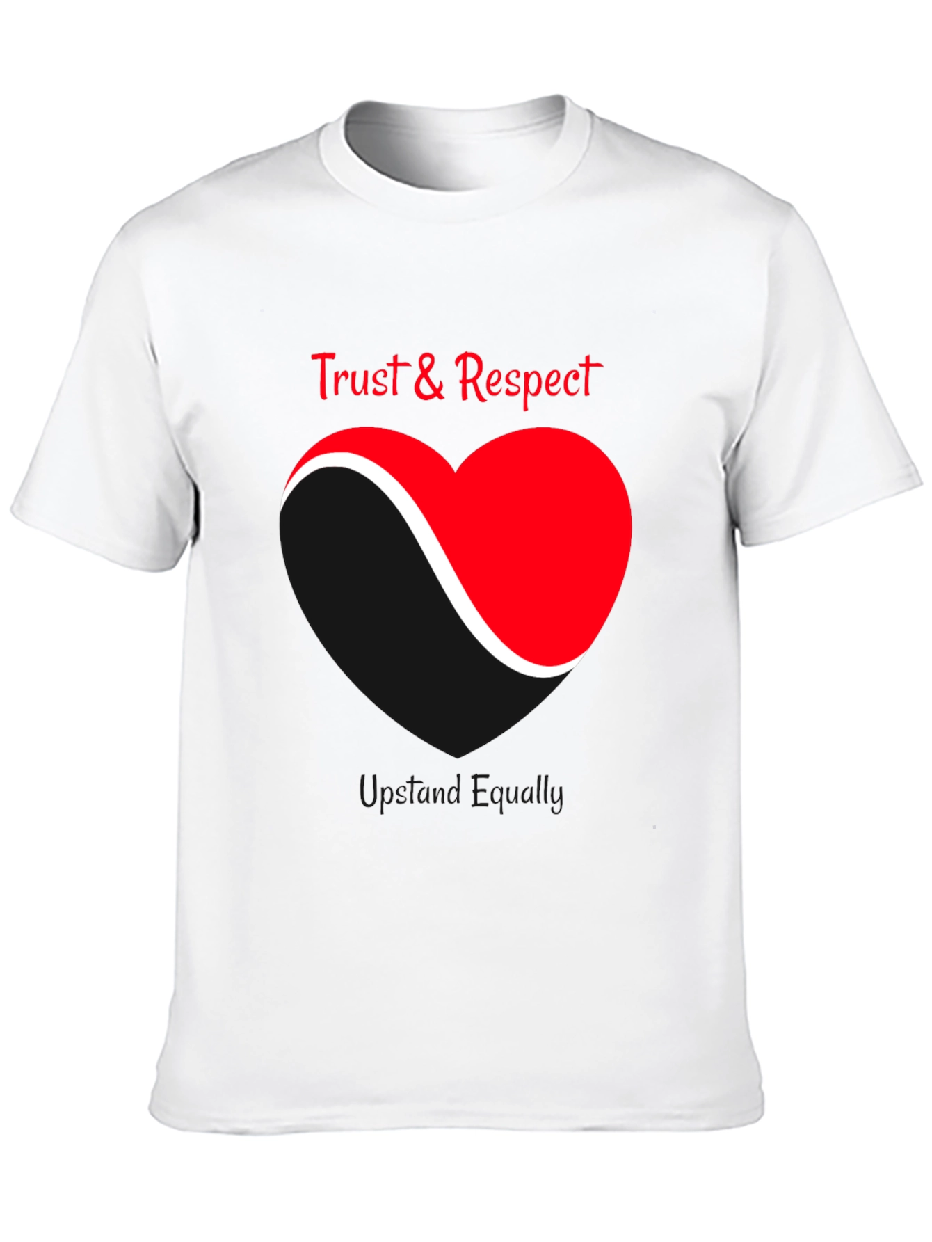 Black Trust & Respect Heart Graphic T-Shirt view 10