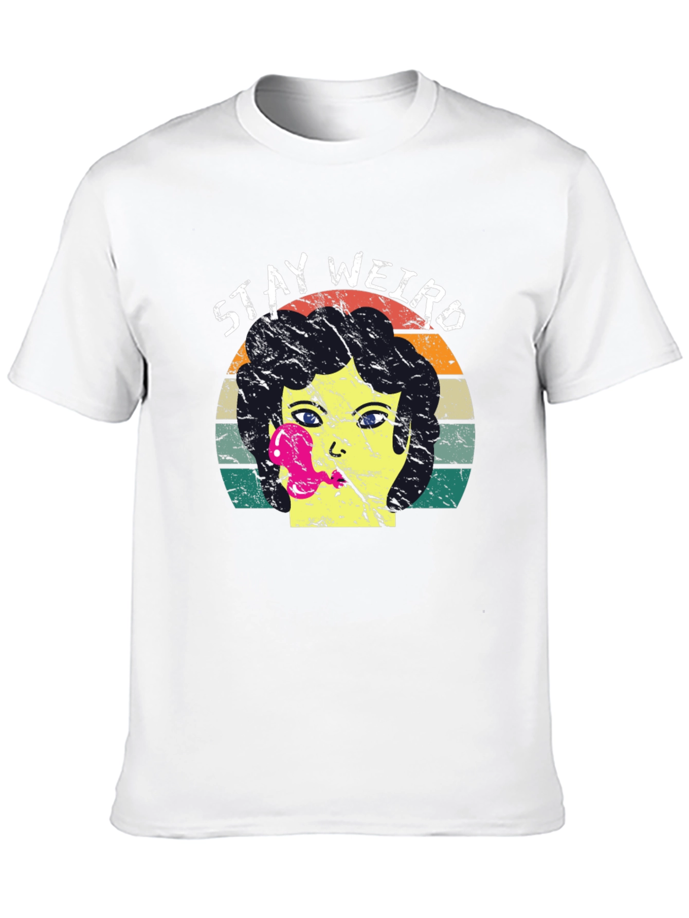 Black Stay Weird Graphic Tee - Retro Style view 10