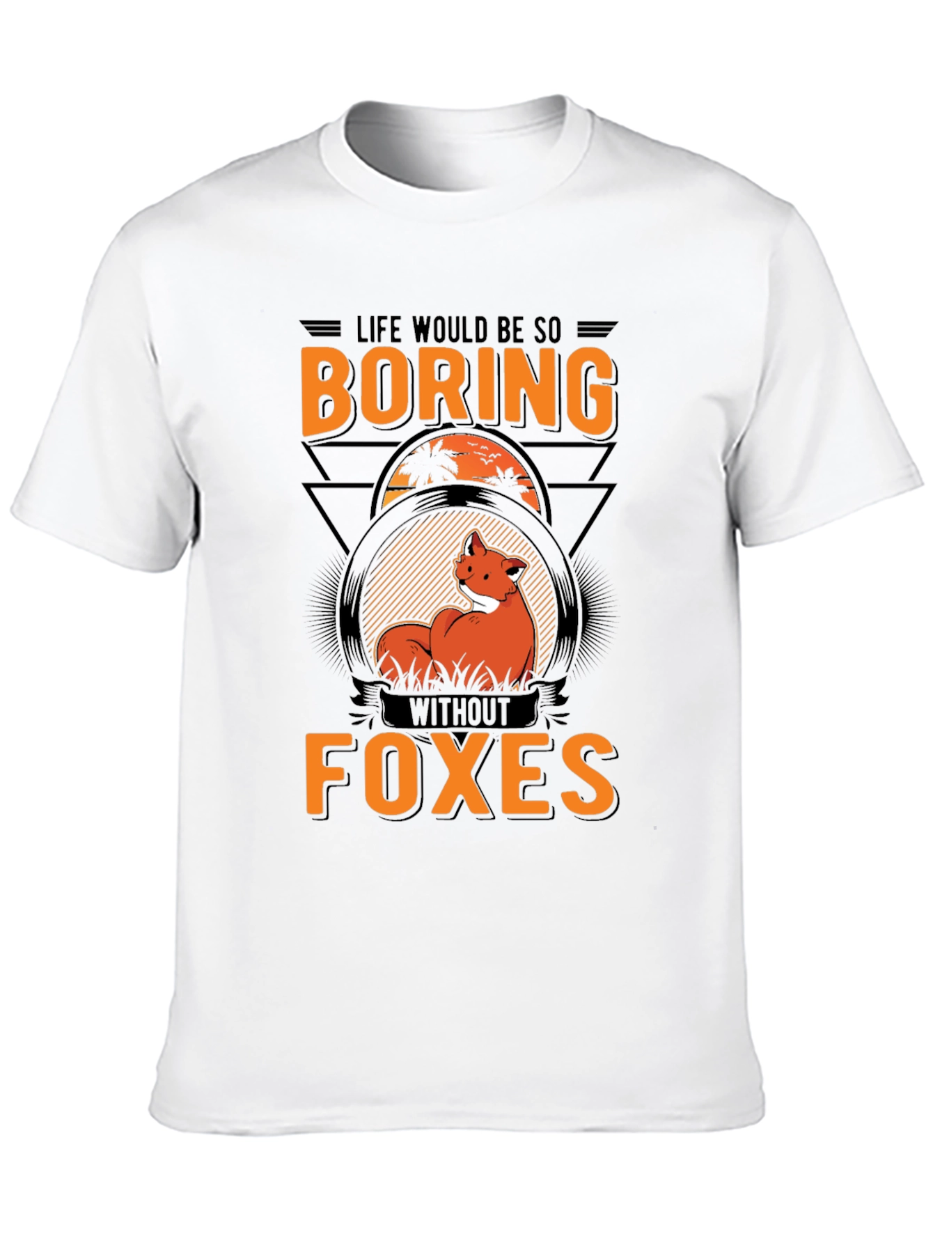 Black Boring Without Foxes Black Graphic T-Shirt view 10