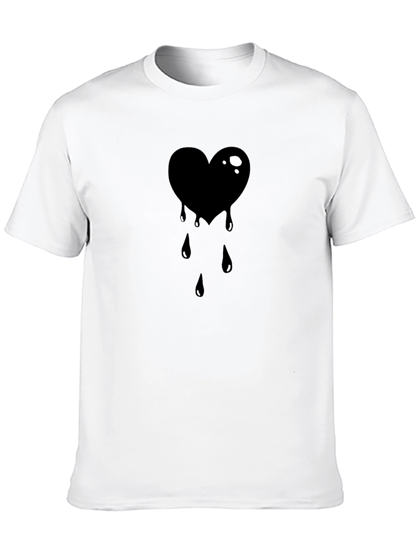 Black Bleeding Heart Graphic Tee - Men's Black Cotton T-Shirt view 10