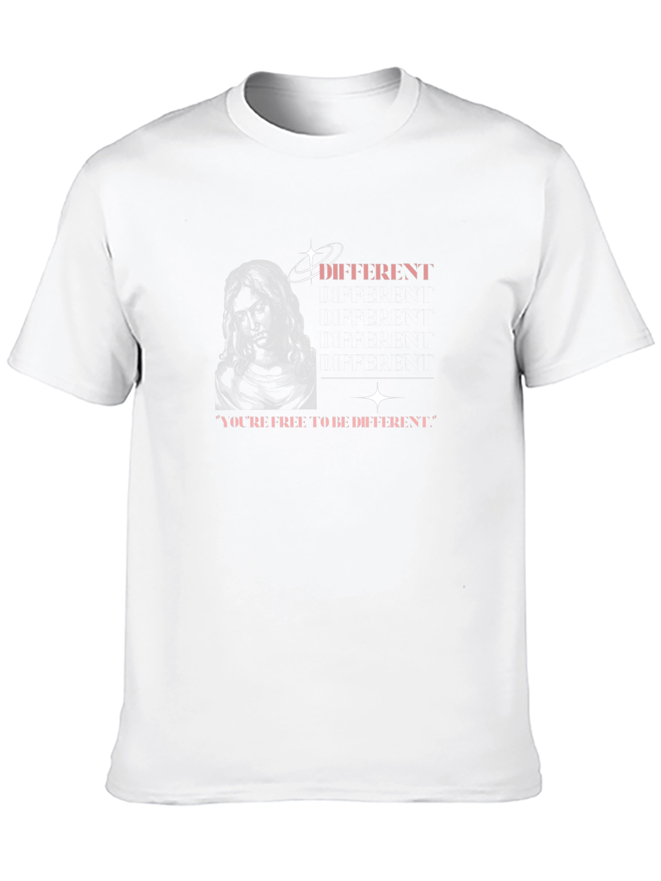 Black Unique 'Different' Graphic Print Black T-Shirt view 10