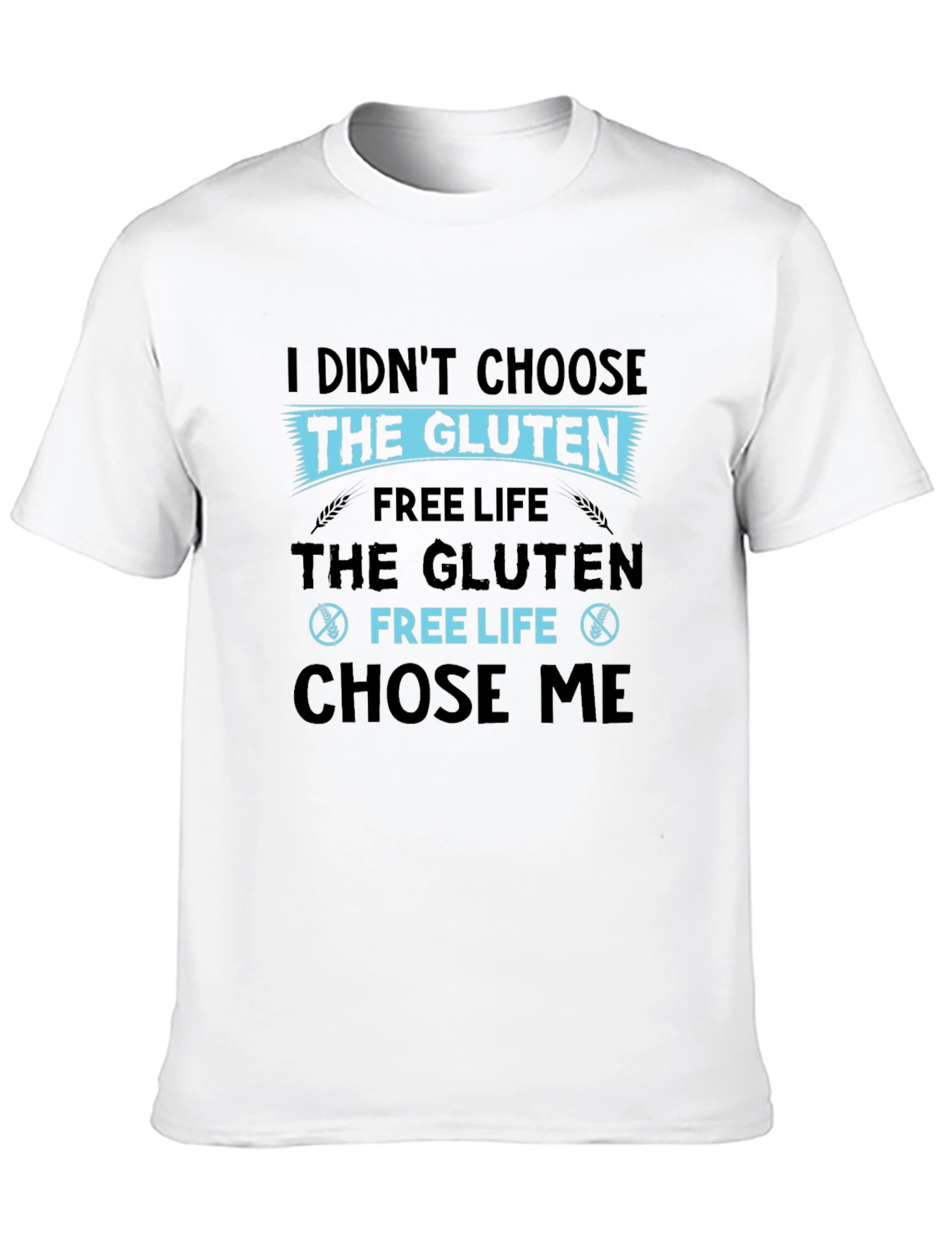 Black Gluten Free Life T-Shirt - Funny Foodie Tee view 10