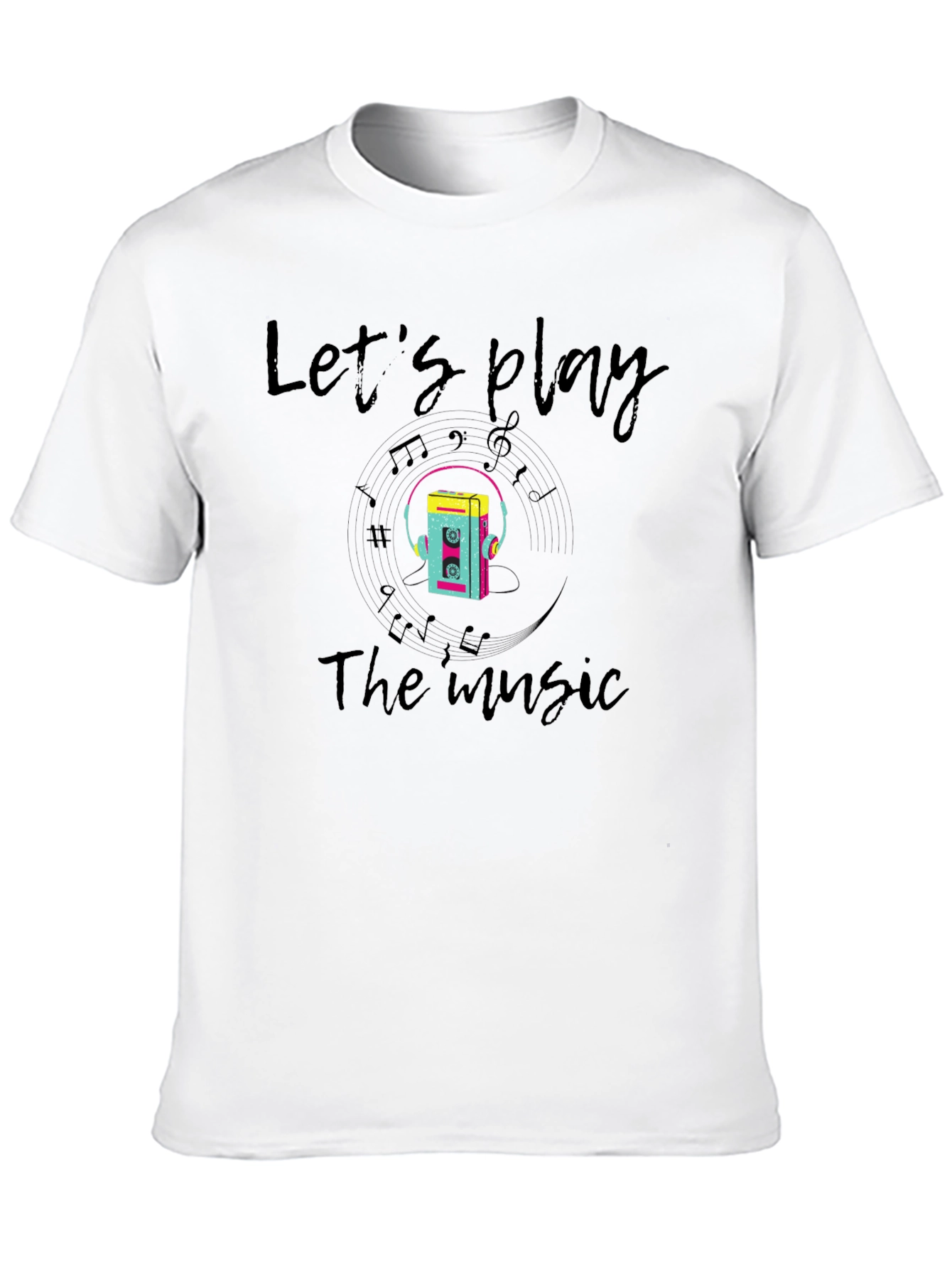 Black Let's Play the Music T-Shirt view 10