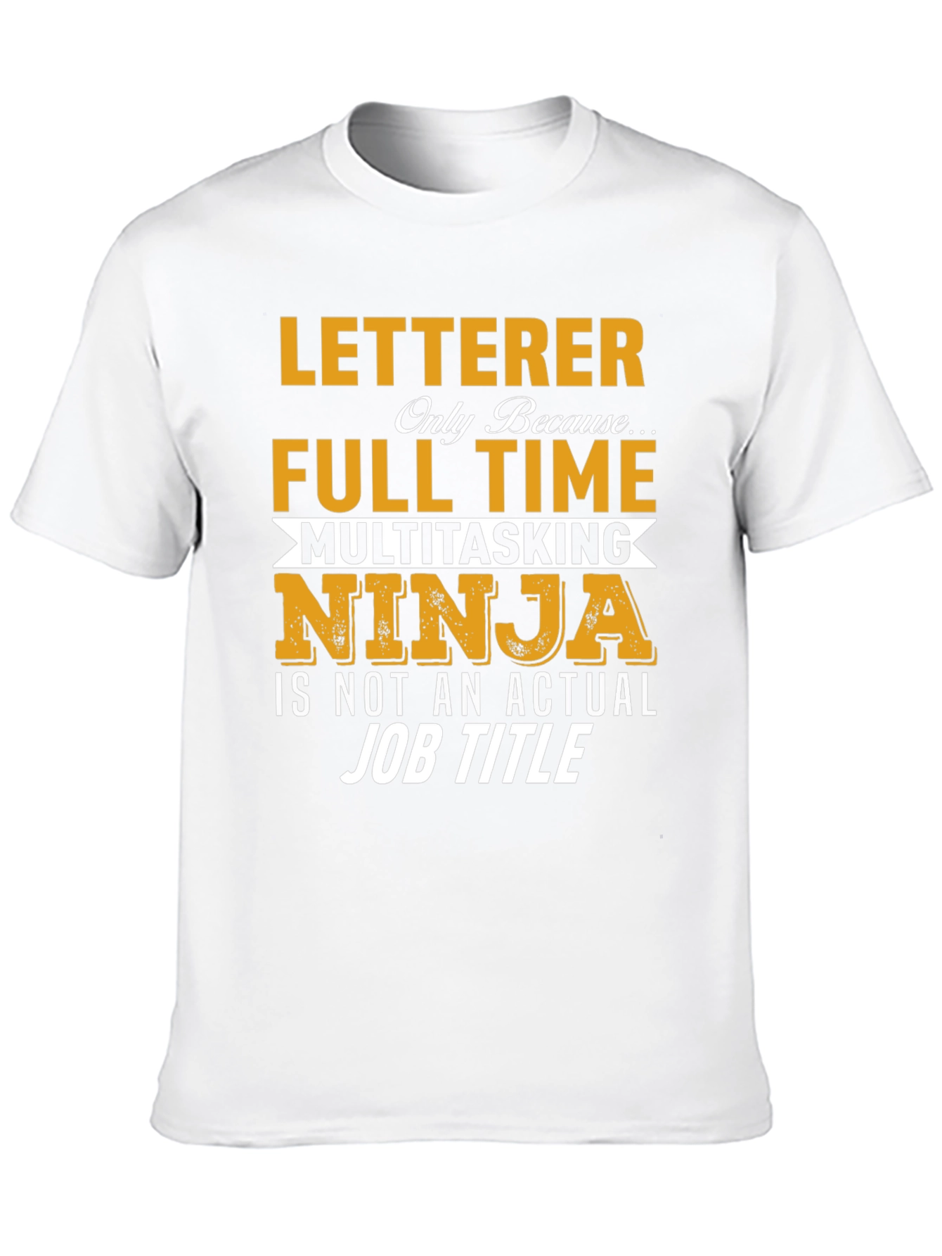 Black Letterer Ninja T-Shirt - Funny Job Title Tee view 10