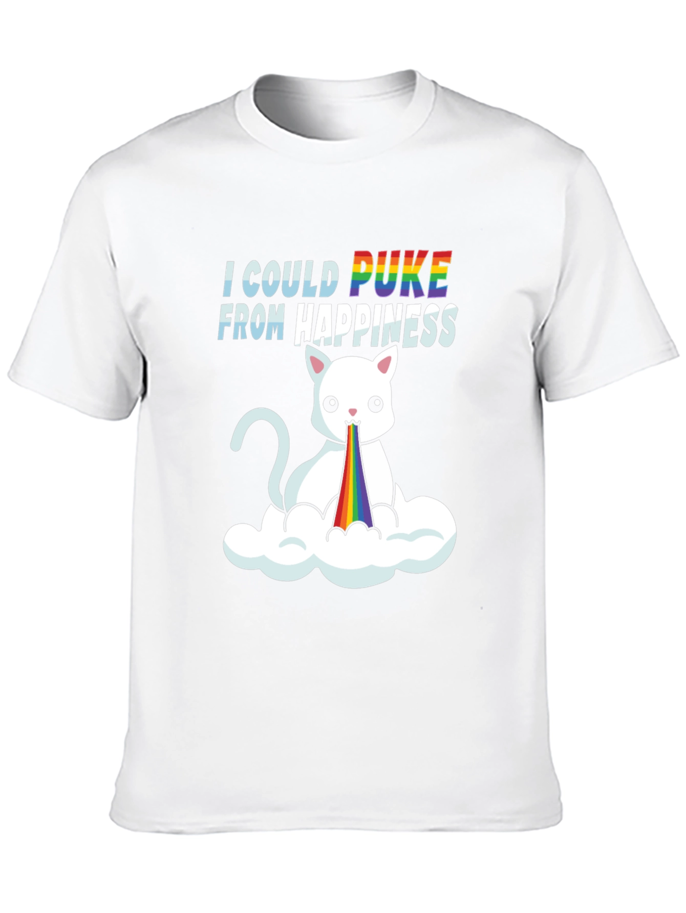 Black I Could Puke From Happiness Graphic Tee view 10