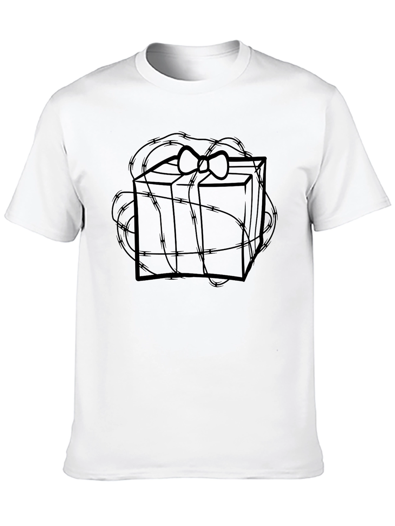 Black Gift Wrapped T-Shirt - Unique Graphic Tee view 10