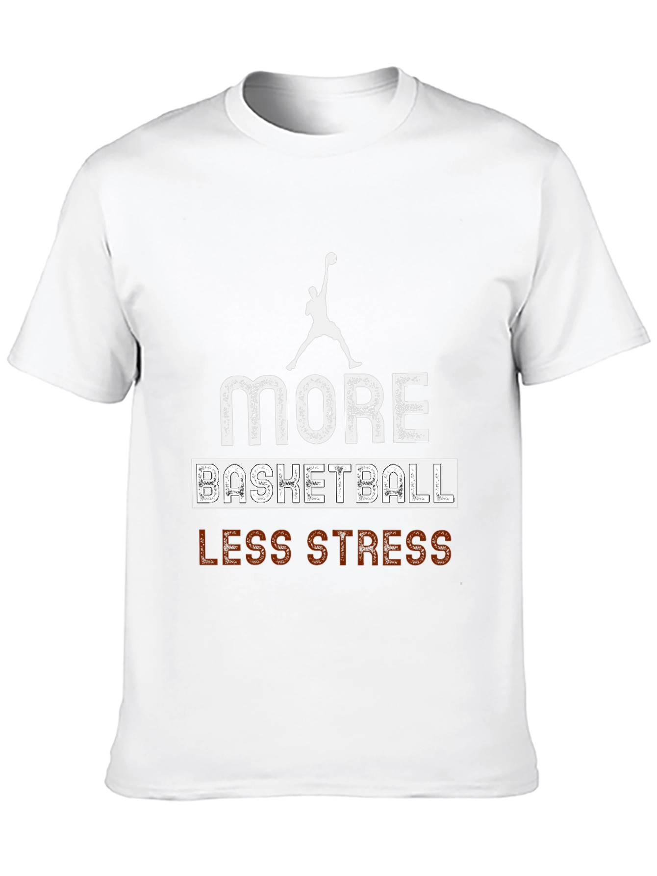 Black More Basketball, Less Stress Graphic T-Shirt view 10