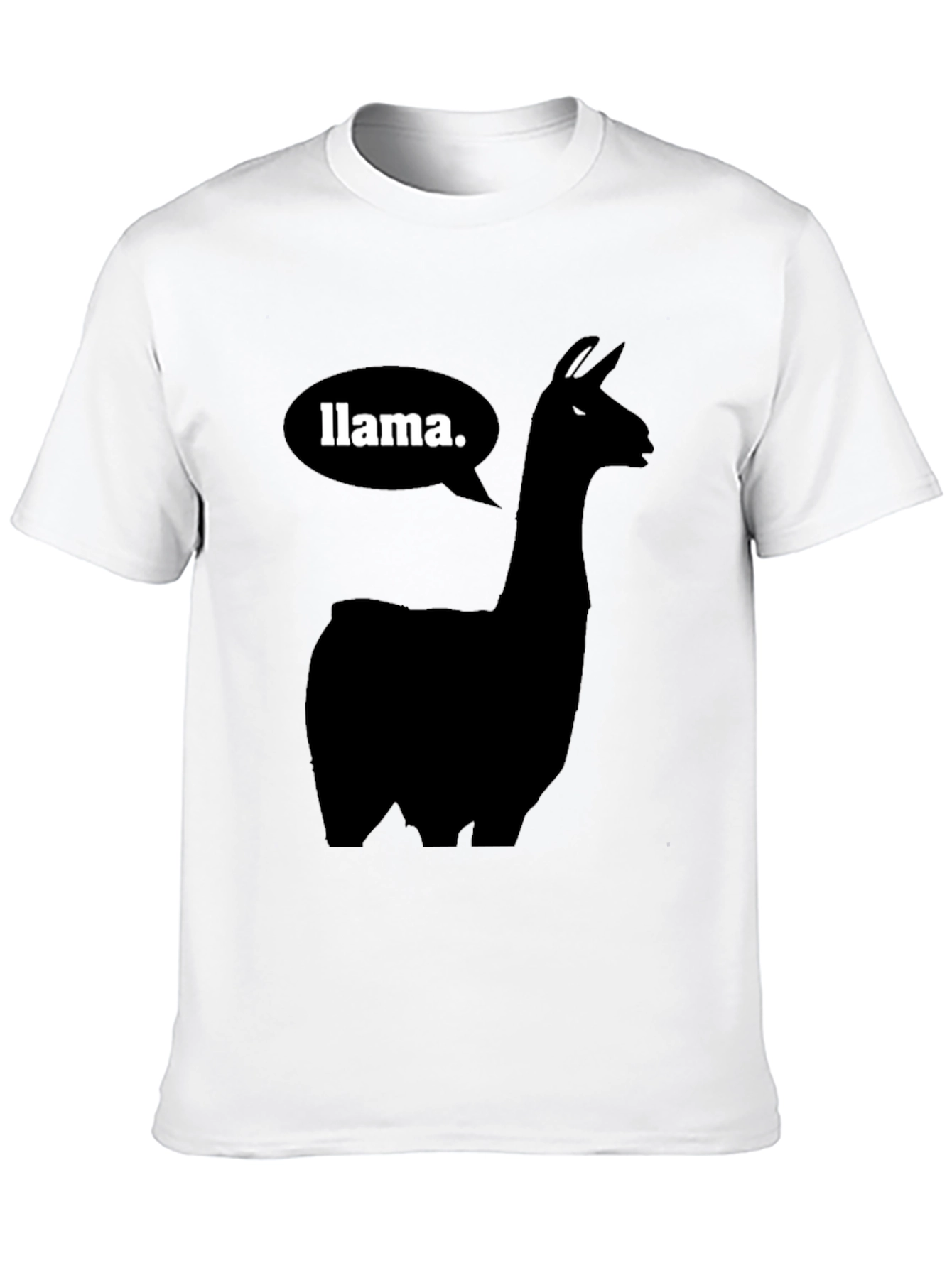 Black Llama T-Shirt - Black Silhouette Animal Tee view 10