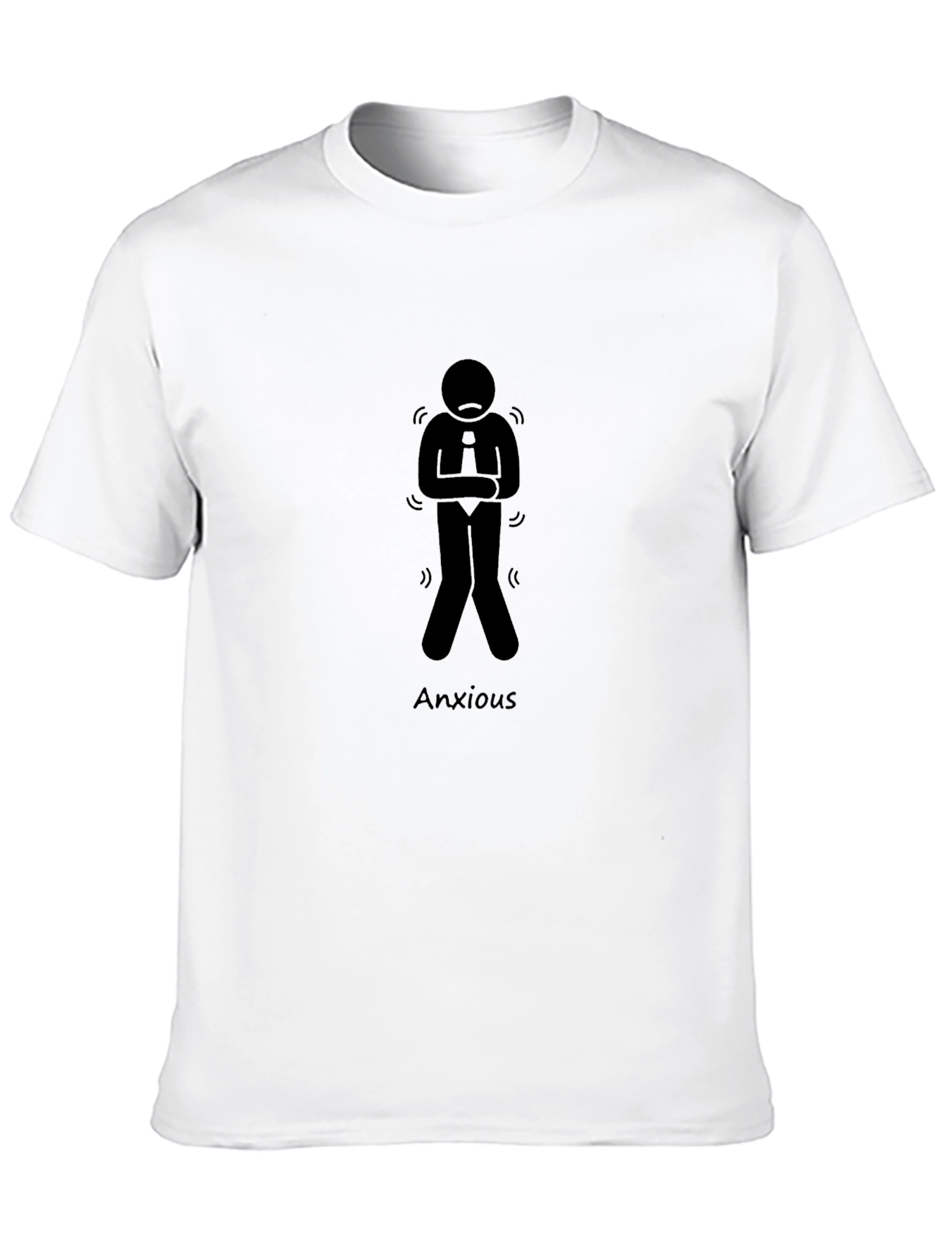 Black Anxious Stick Figure Graphic Tee - Black view 10