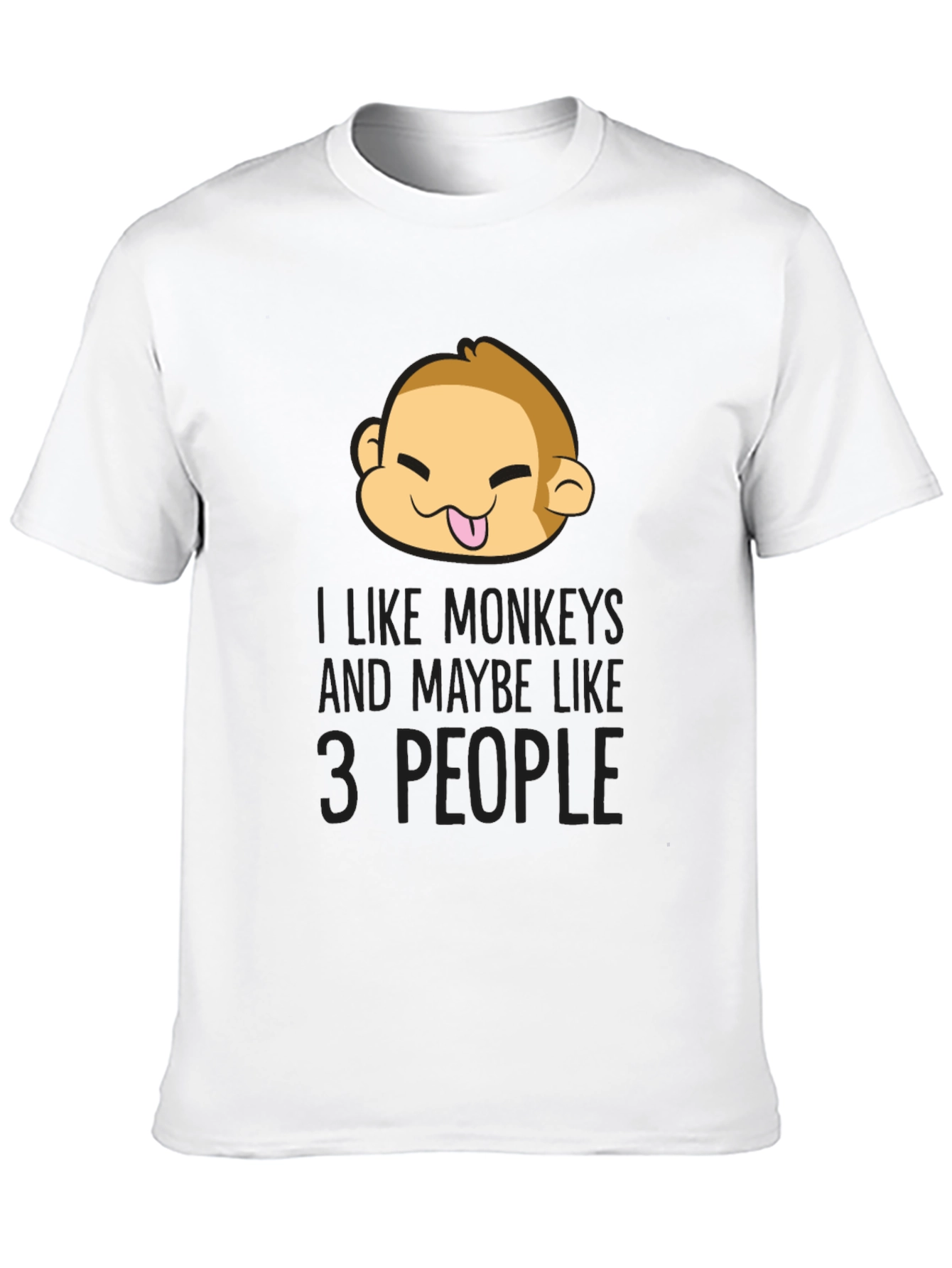 Black Funny Monkey Lover Graphic T-Shirt - Black view 10