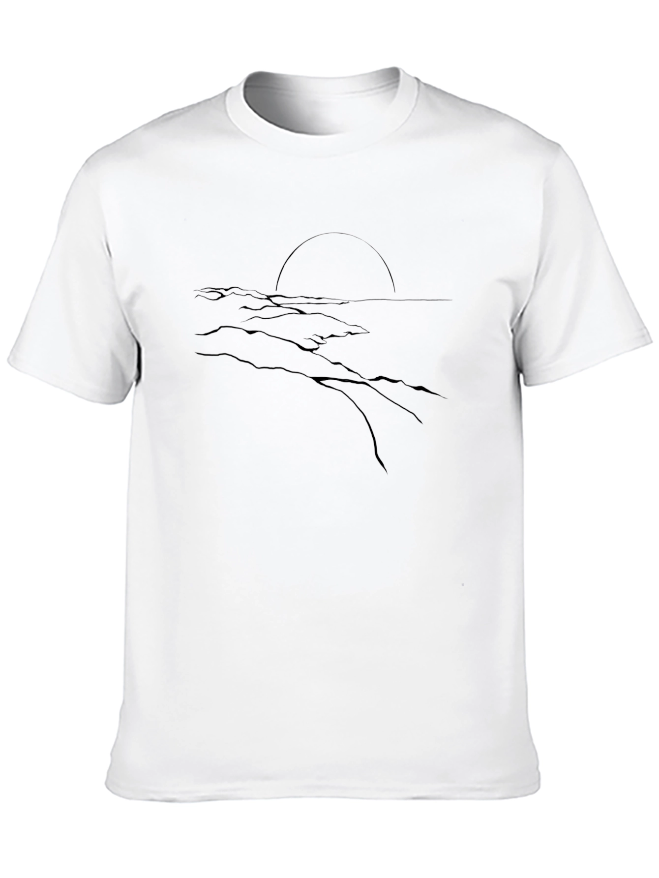 Black Minimalist Horizon Graphic Tee - Soft Cotton Black T-Shirt view 10