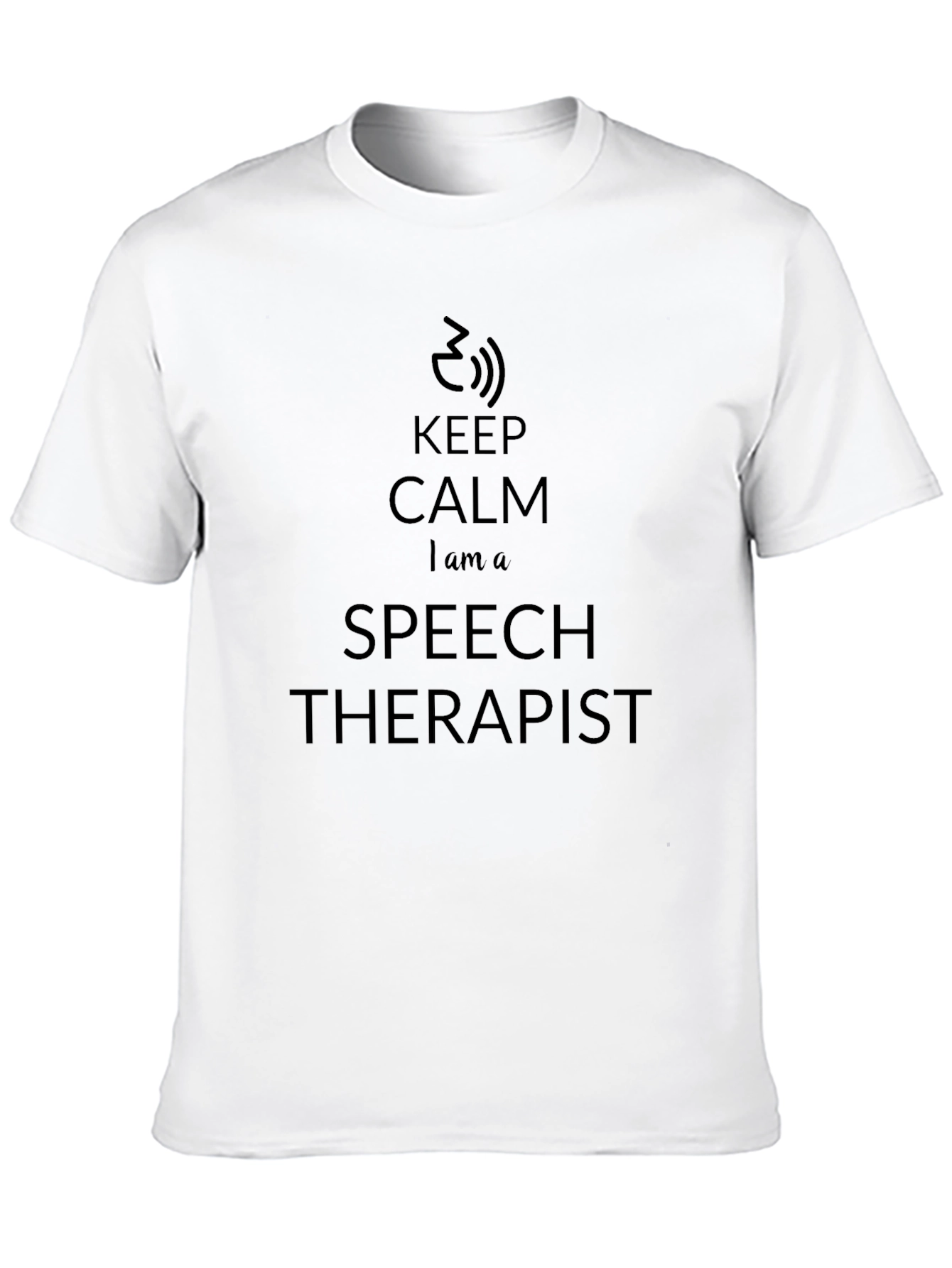 Black Keep Calm Speech Therapist T-Shirt - Black view 10