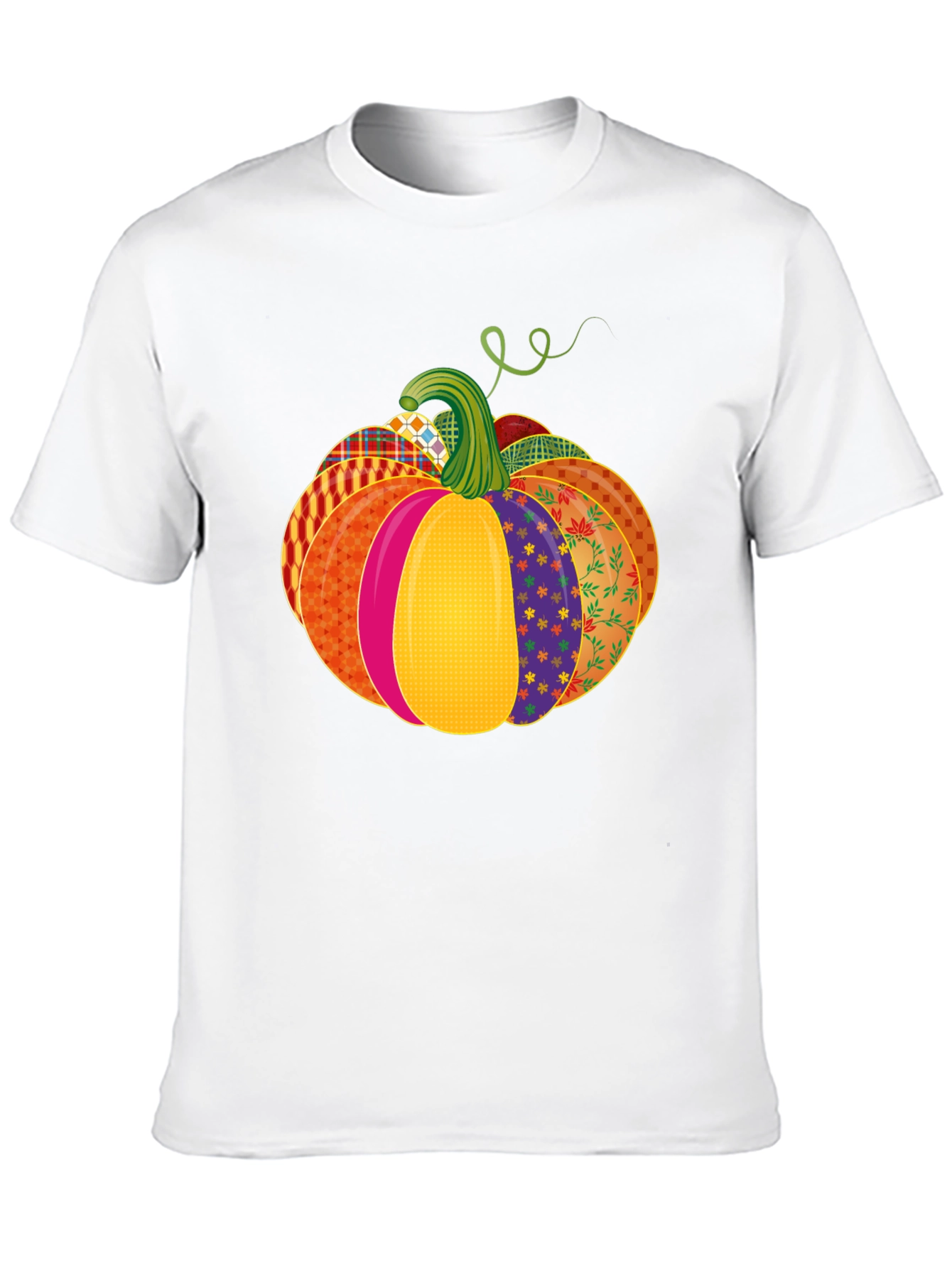 Black Festive Patchwork Pumpkin T-Shirt - Autumn Style view 10