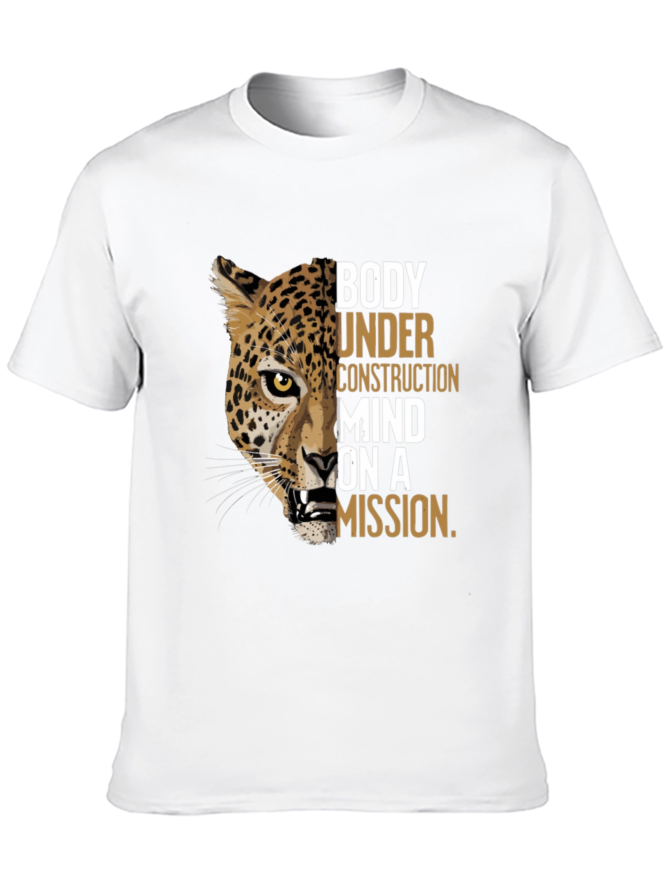 Black Body Under Construction Leopard Graphic T-Shirt view 10