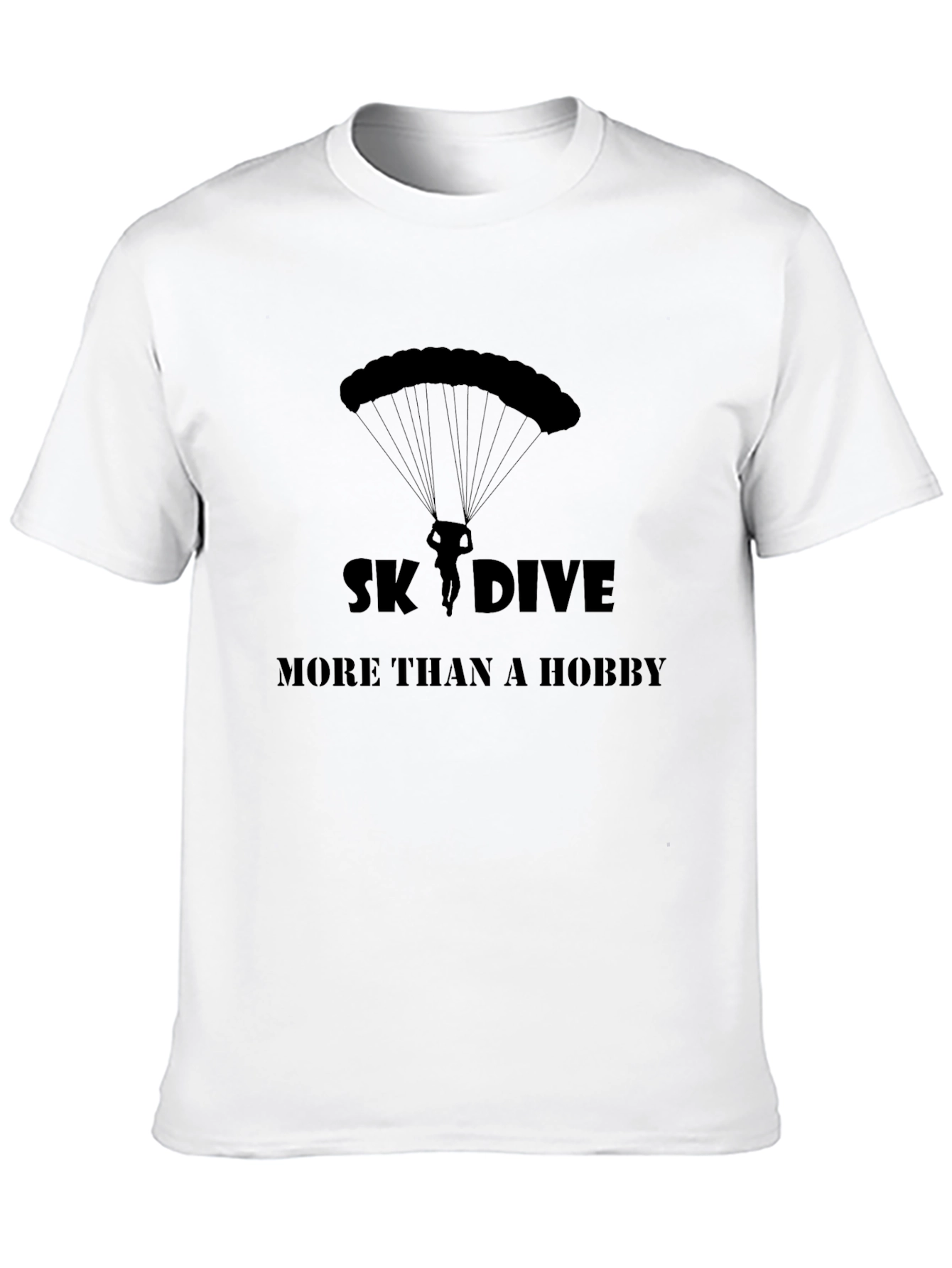 Black Sky Dive Hobby Tee - Black Graphic Print T-Shirt view 10