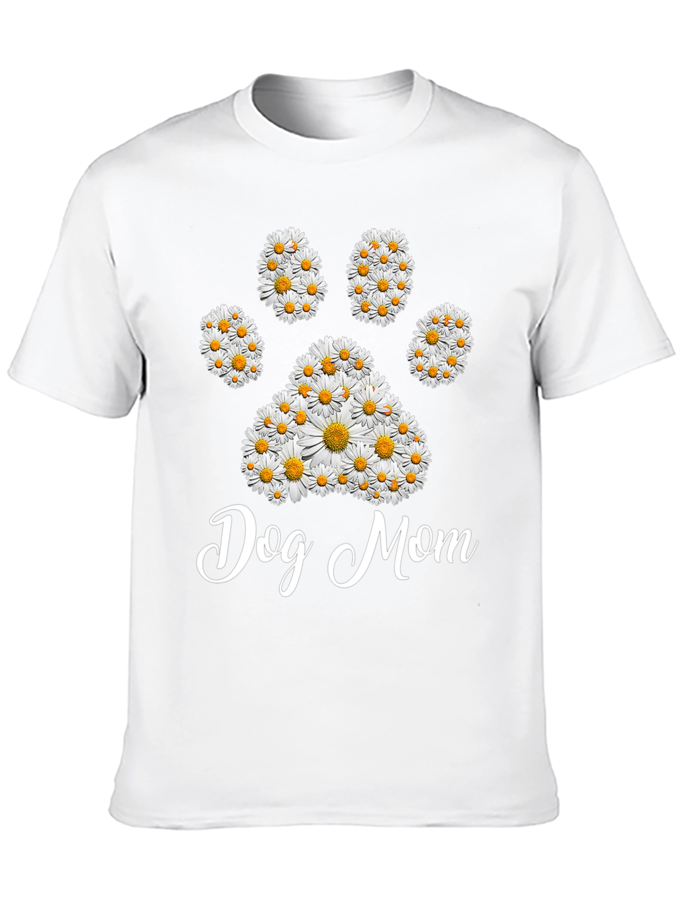 Black Dog Mom Daisy Paw Print T-Shirt view 10