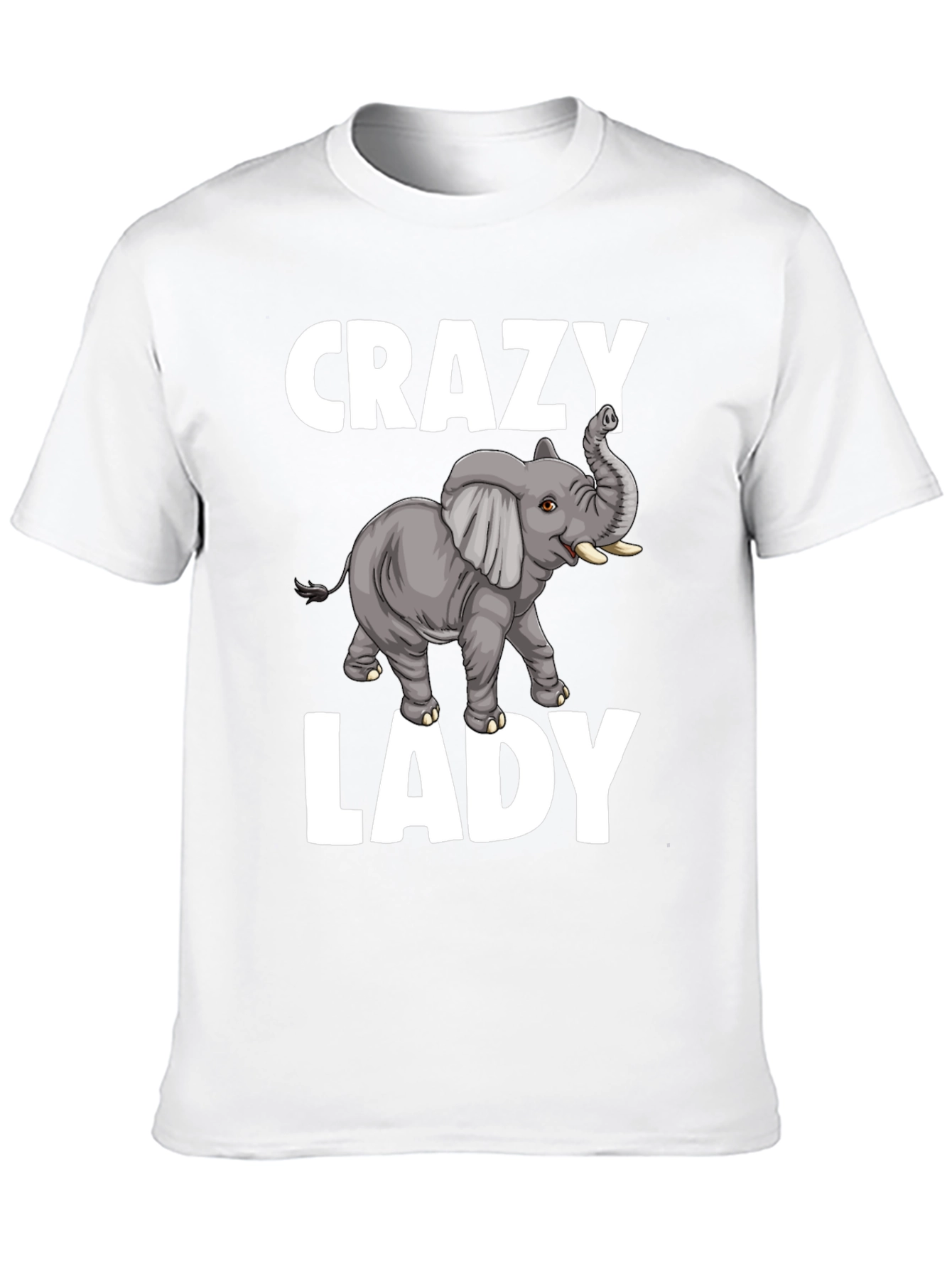 Black Crazy Elephant Lady Graphic T-Shirt - Unique Animal Lover Tee view 10