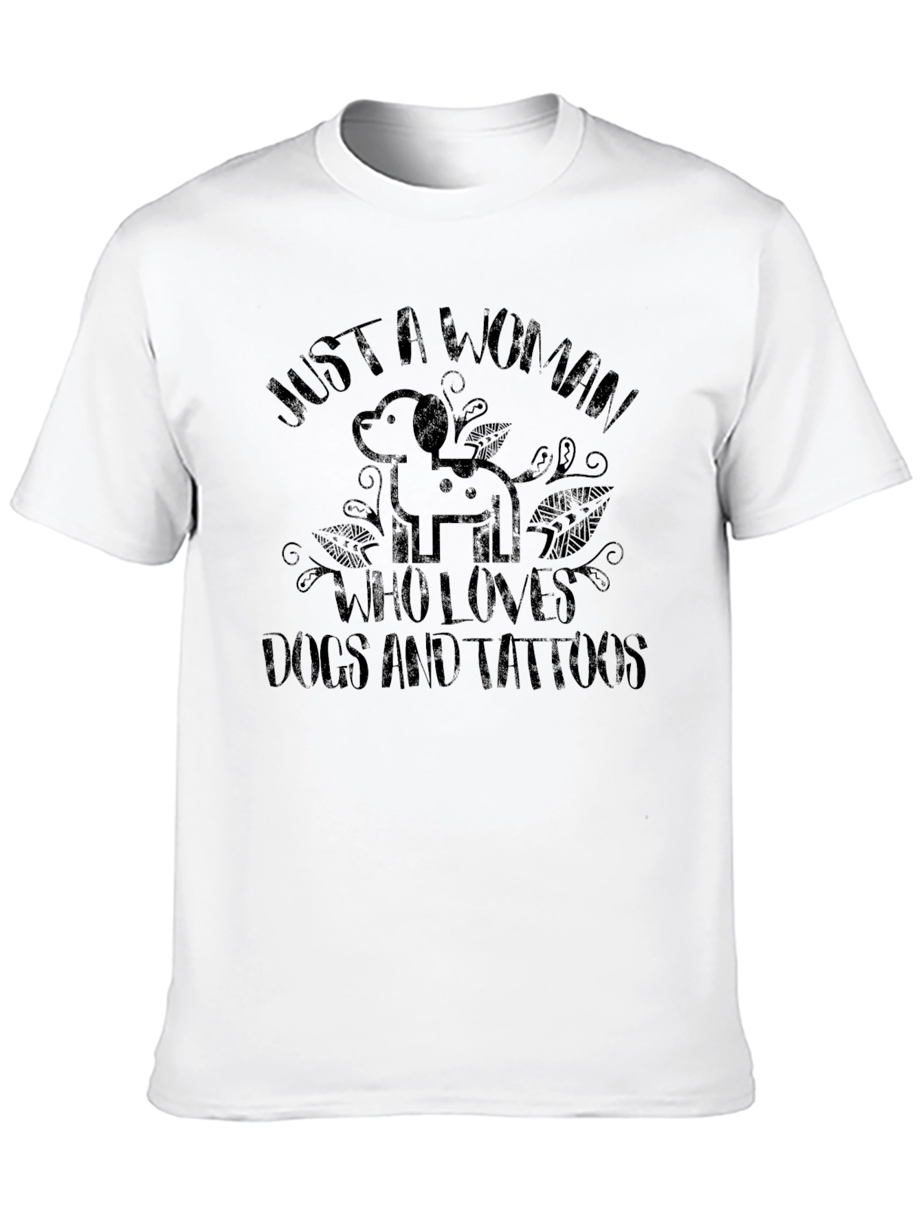 Black Woman's Dog and Tattoo Lover T-Shirt view 10