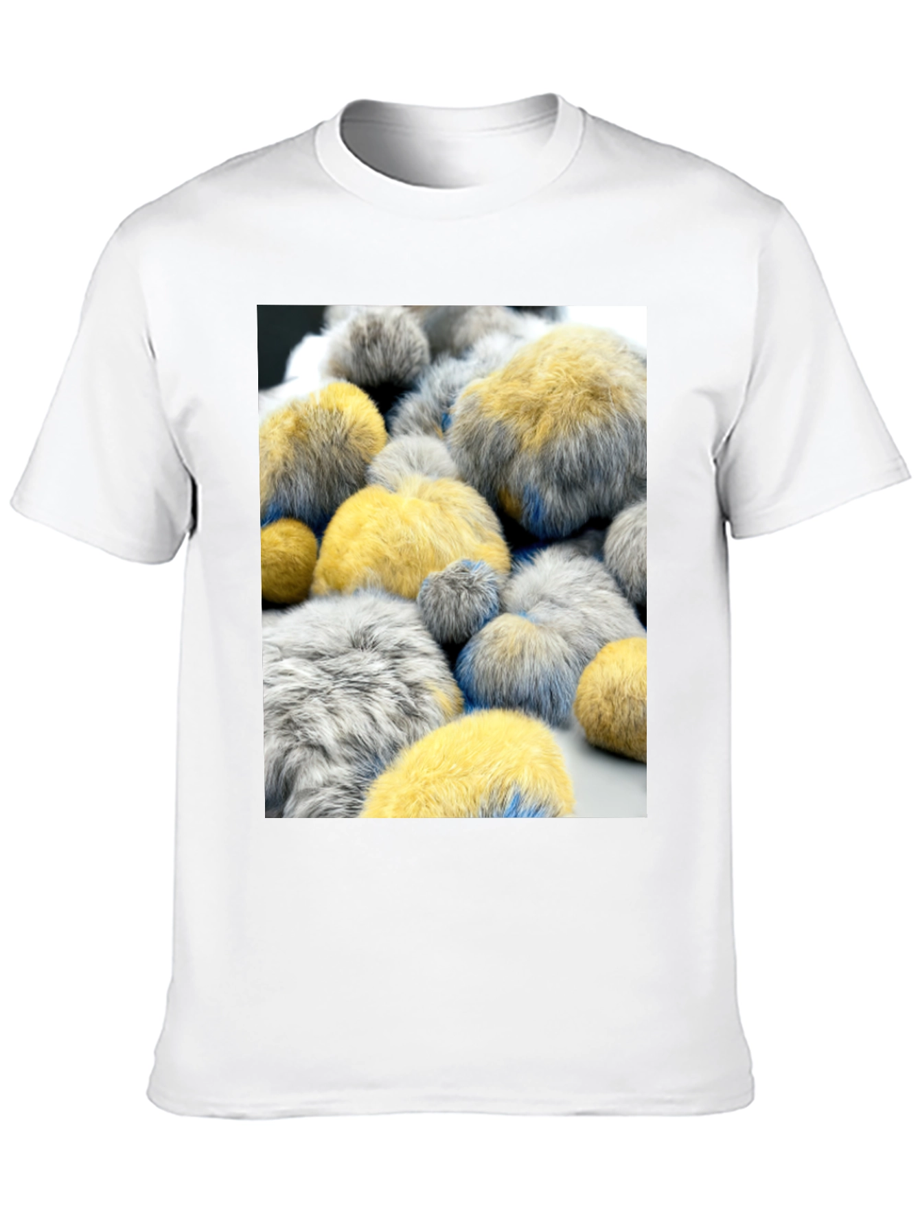 Black Abstract Fluffy Ball Pattern Tee view 10