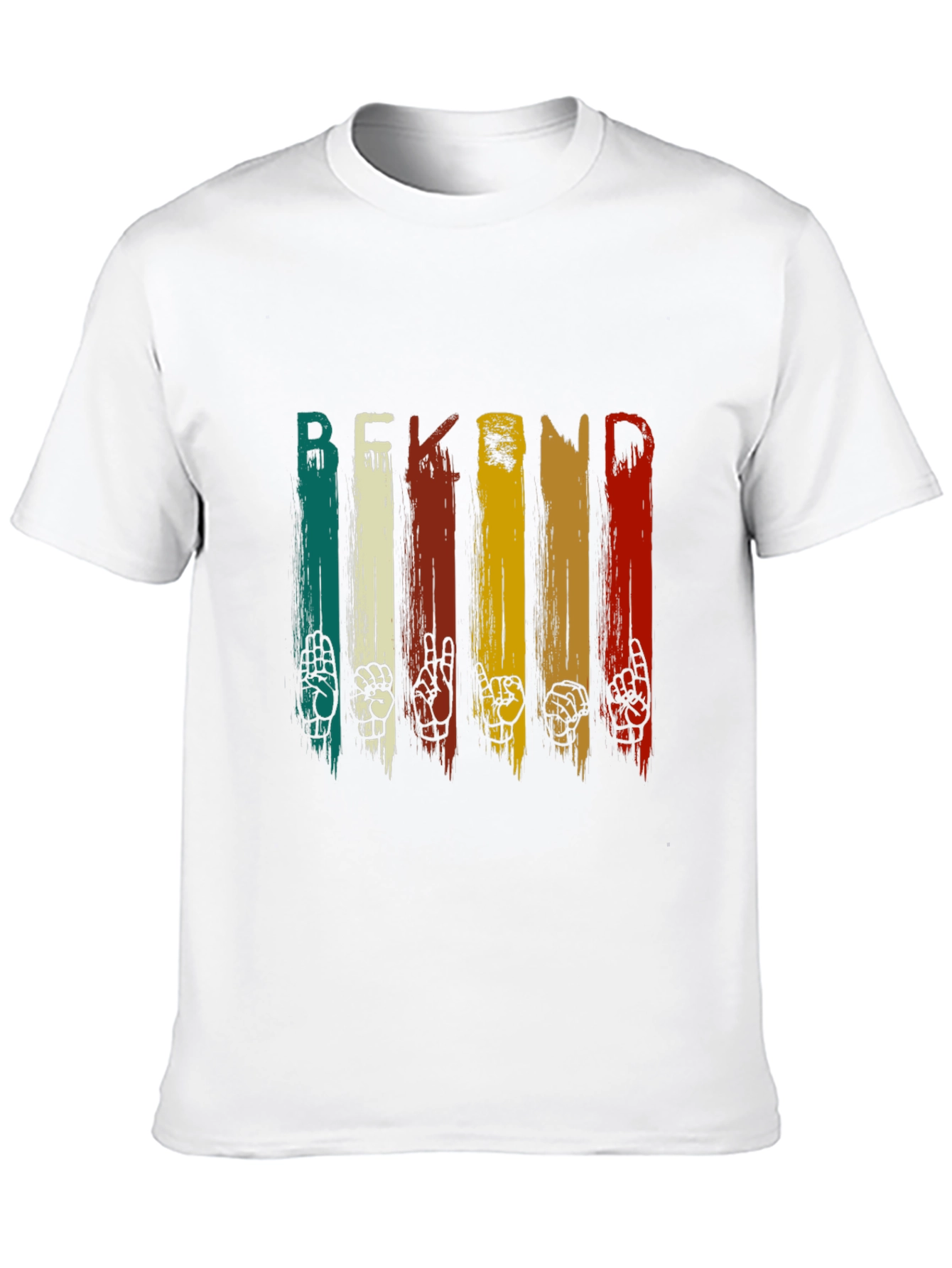 Black Be Kind Vintage Sign Language T-Shirt view 10