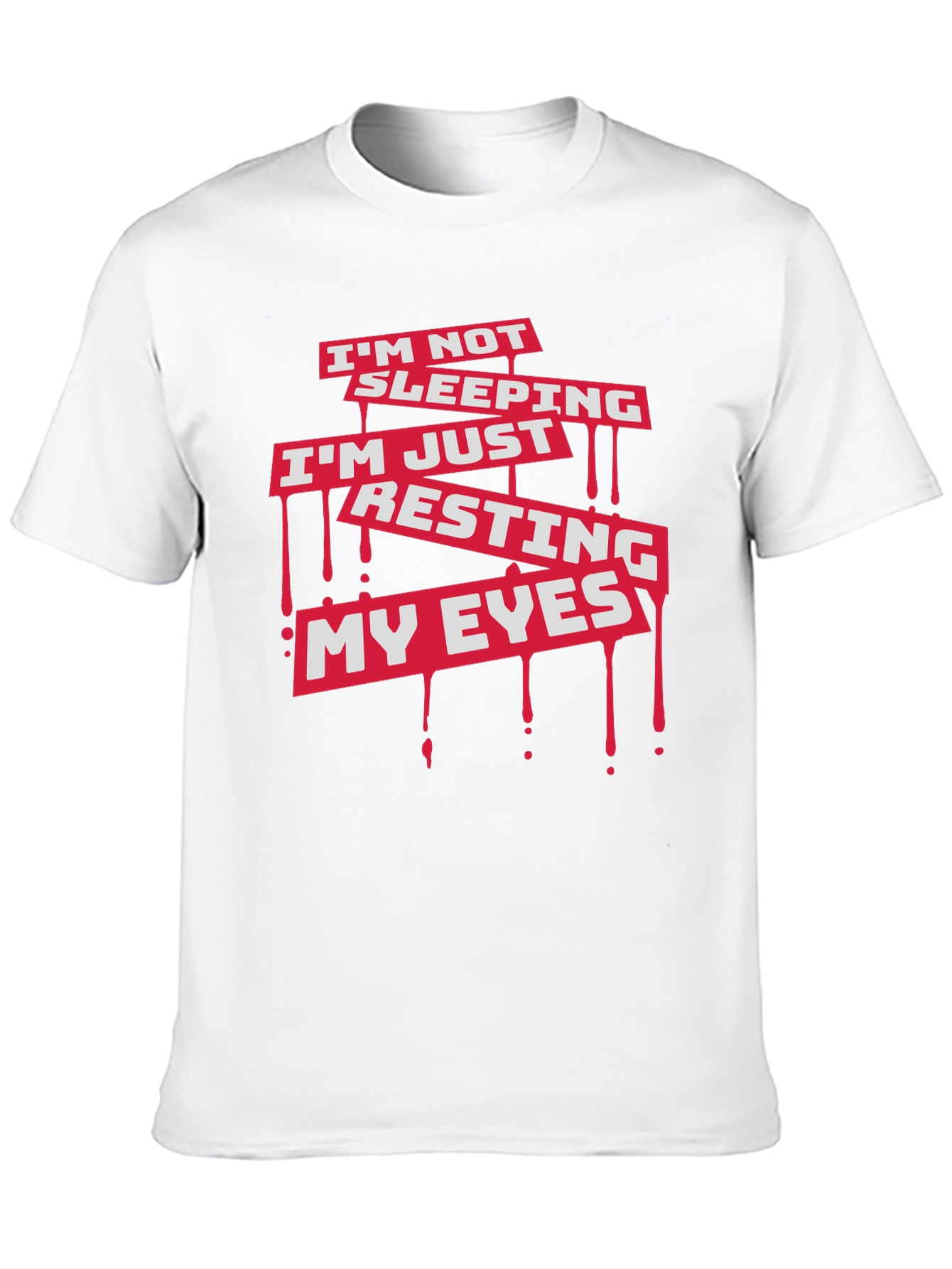 Black I'm Not Sleeping Graphic Tee - Funny Men's Black T-Shirt view 10