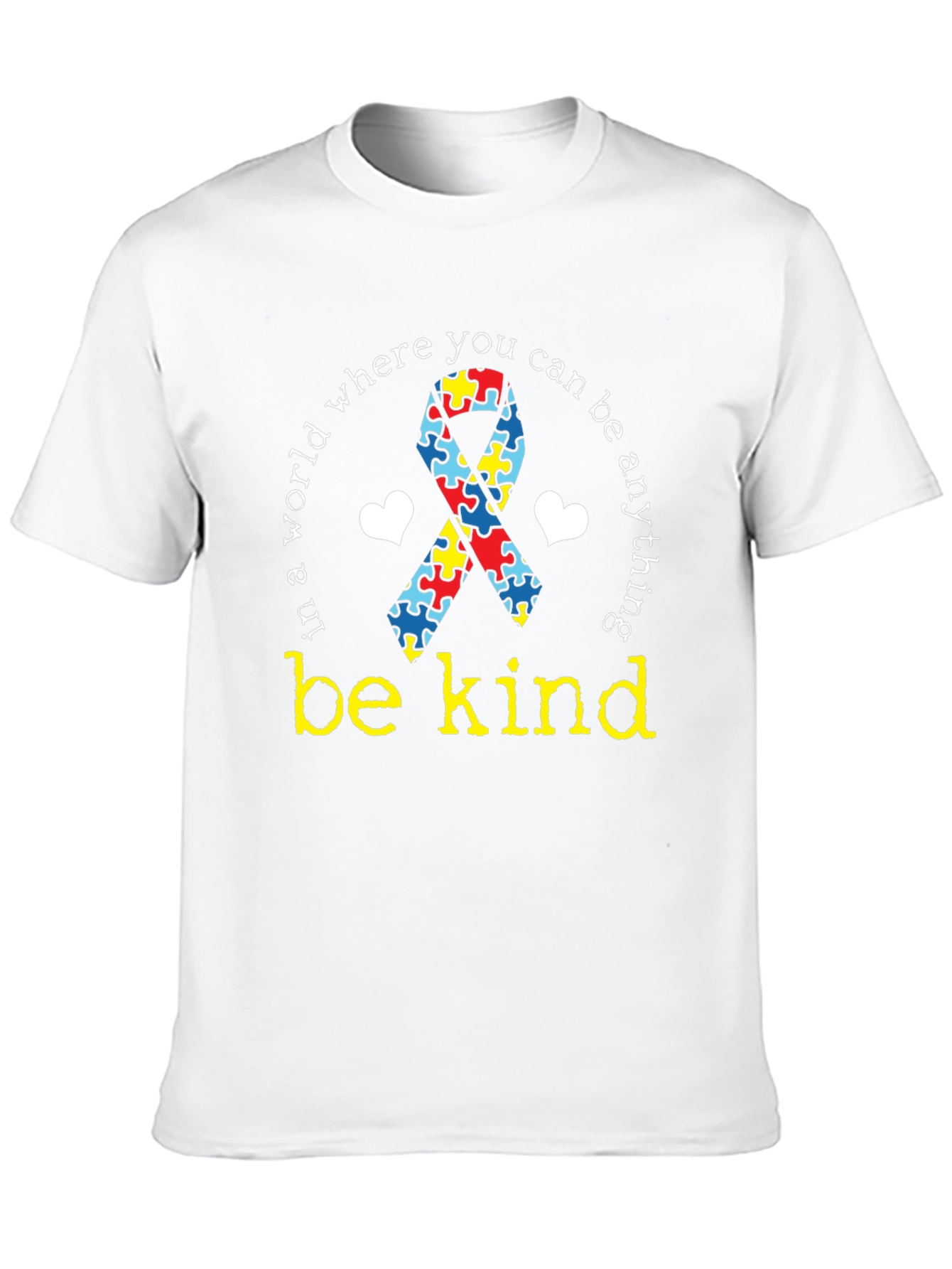 Black Autism Awareness T-Shirt: Be Kind Tee view 10