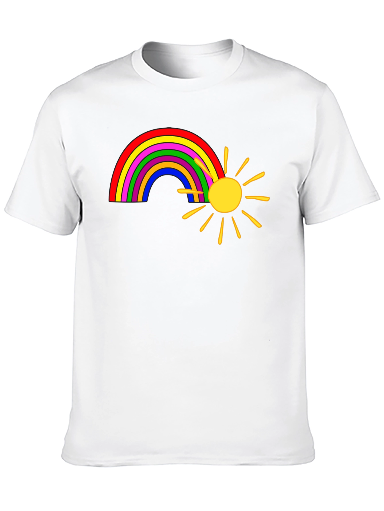 Black Rainbow and Sun Graphic Tee - Black view 10
