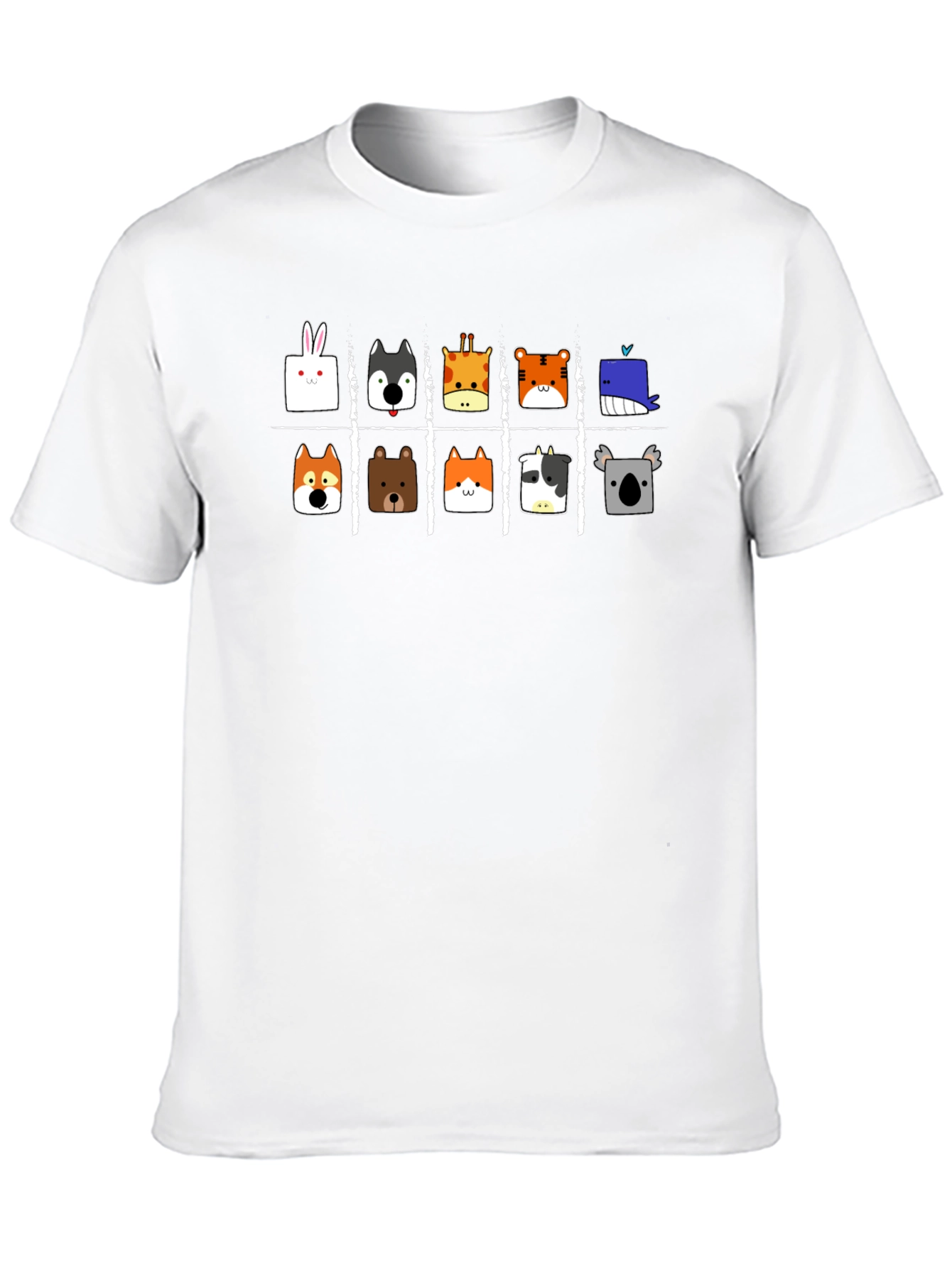 Black Animal Faces Tic-Tac-Toe Black T-Shirt view 10