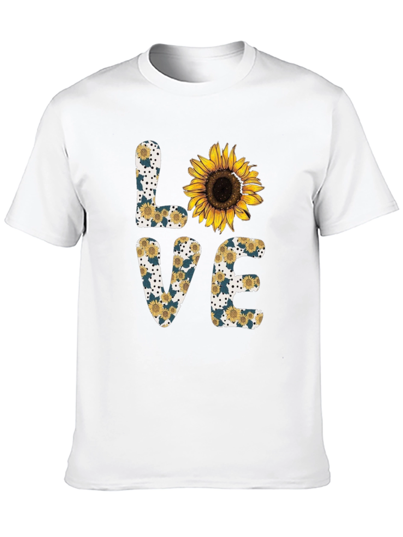 Black Sunflower Love Graphic Tee - Black Cotton Blend Shirt view 10