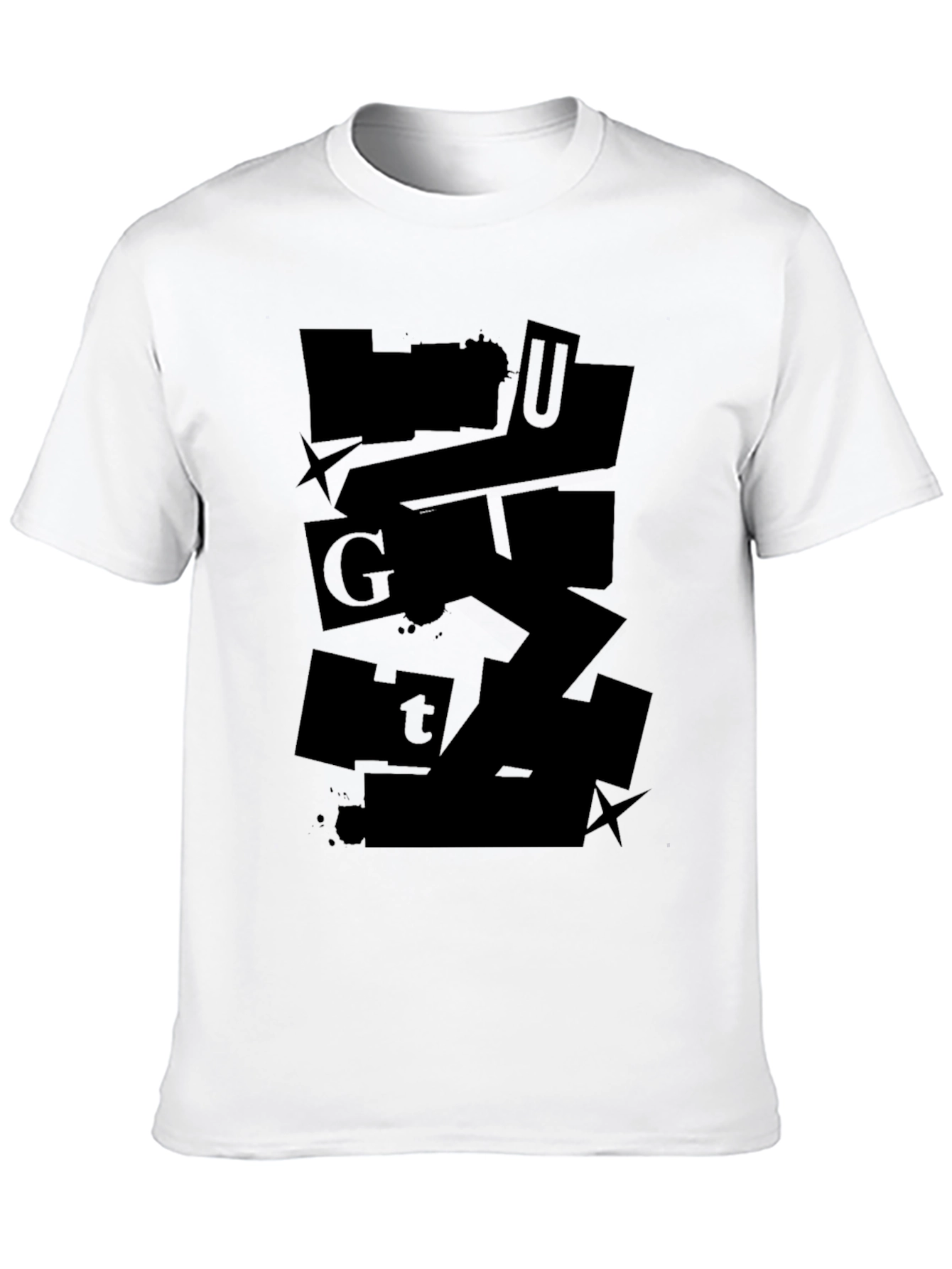 Black Abstract Graphic Black T-Shirt view 10