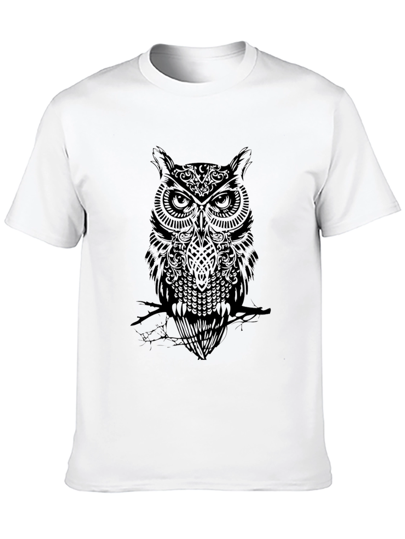 Black Black Owl Graphic Tee - Men's Crew Neck Shirt view 10
