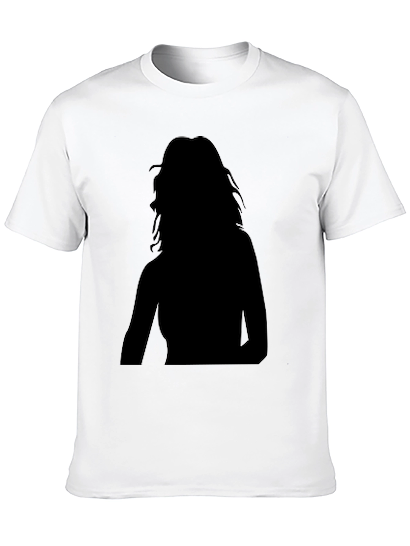 Black Men's Black T-Shirt with Silhouette Design view 10