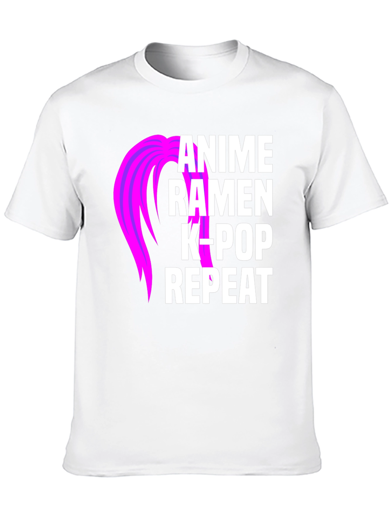 Black Anime Ramen K-Pop Repeat Graphic Tee view 10