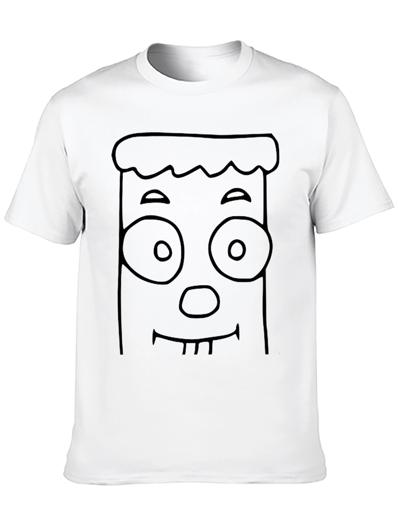 Black Funny Cartoon Face Graphic Black T-Shirt view 10
