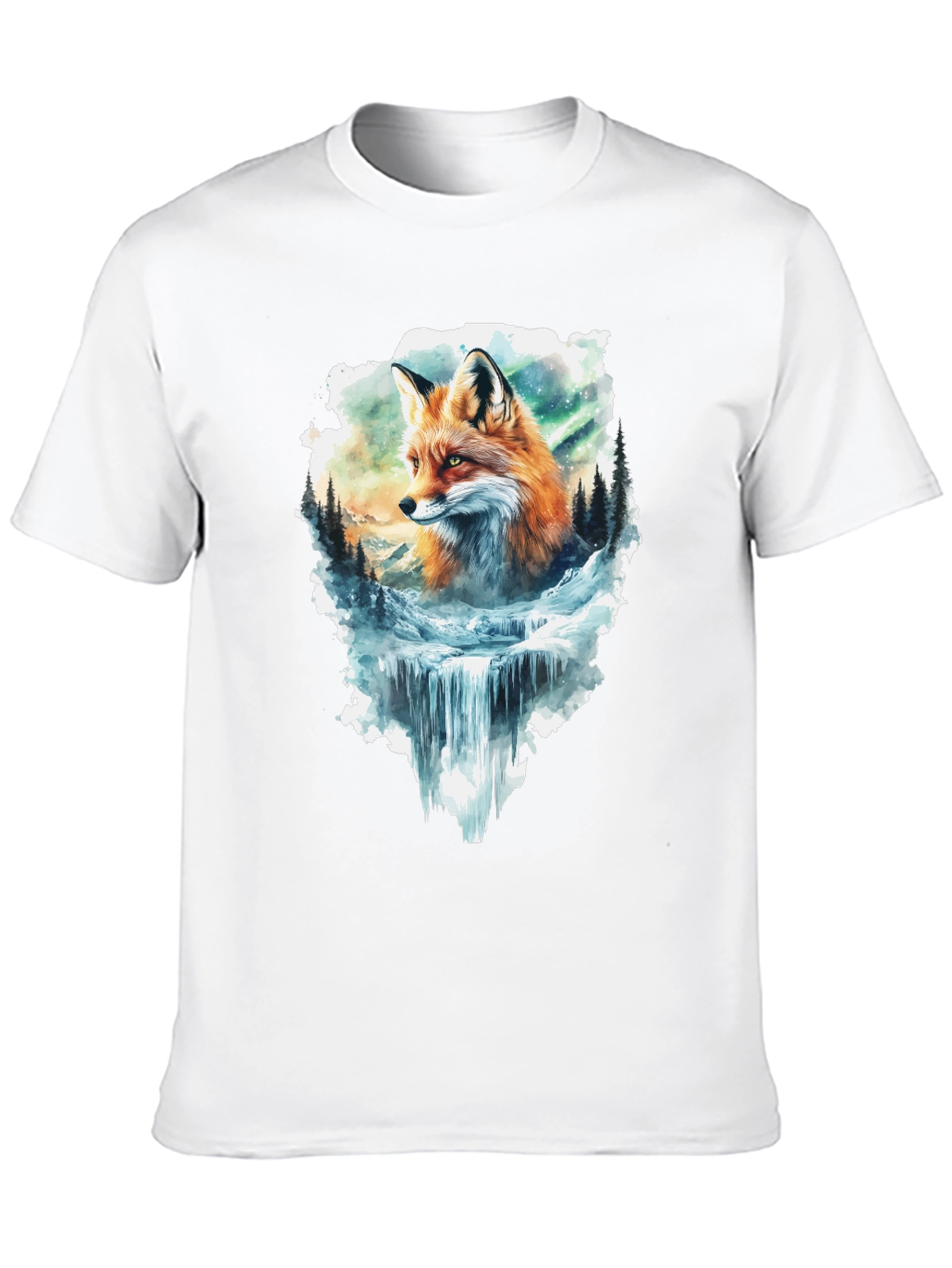 Black Fox & Waterfall Graphic Tee view 10