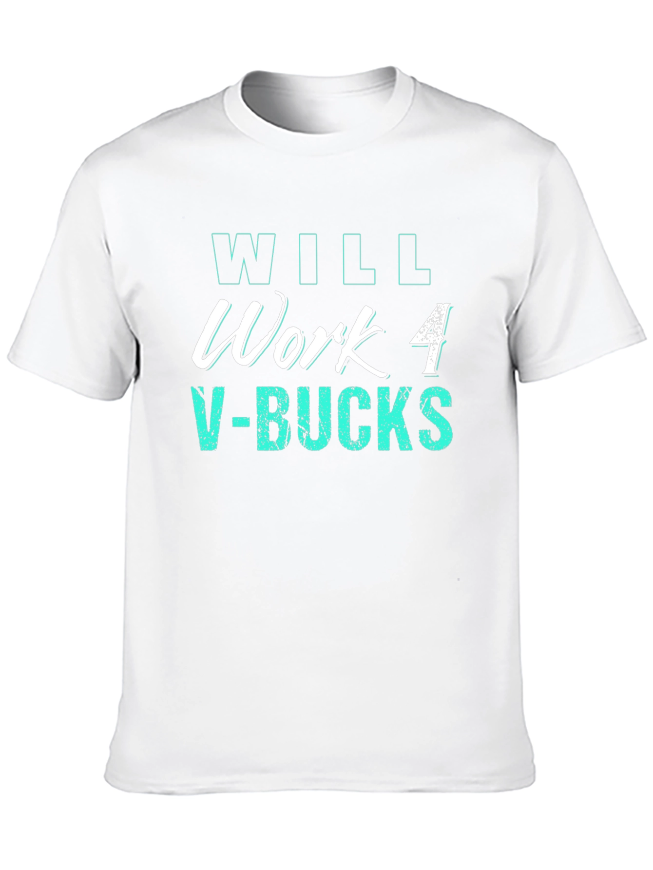 Black Will Work 4 V-Bucks Black Tee - Gamer Gift view 10