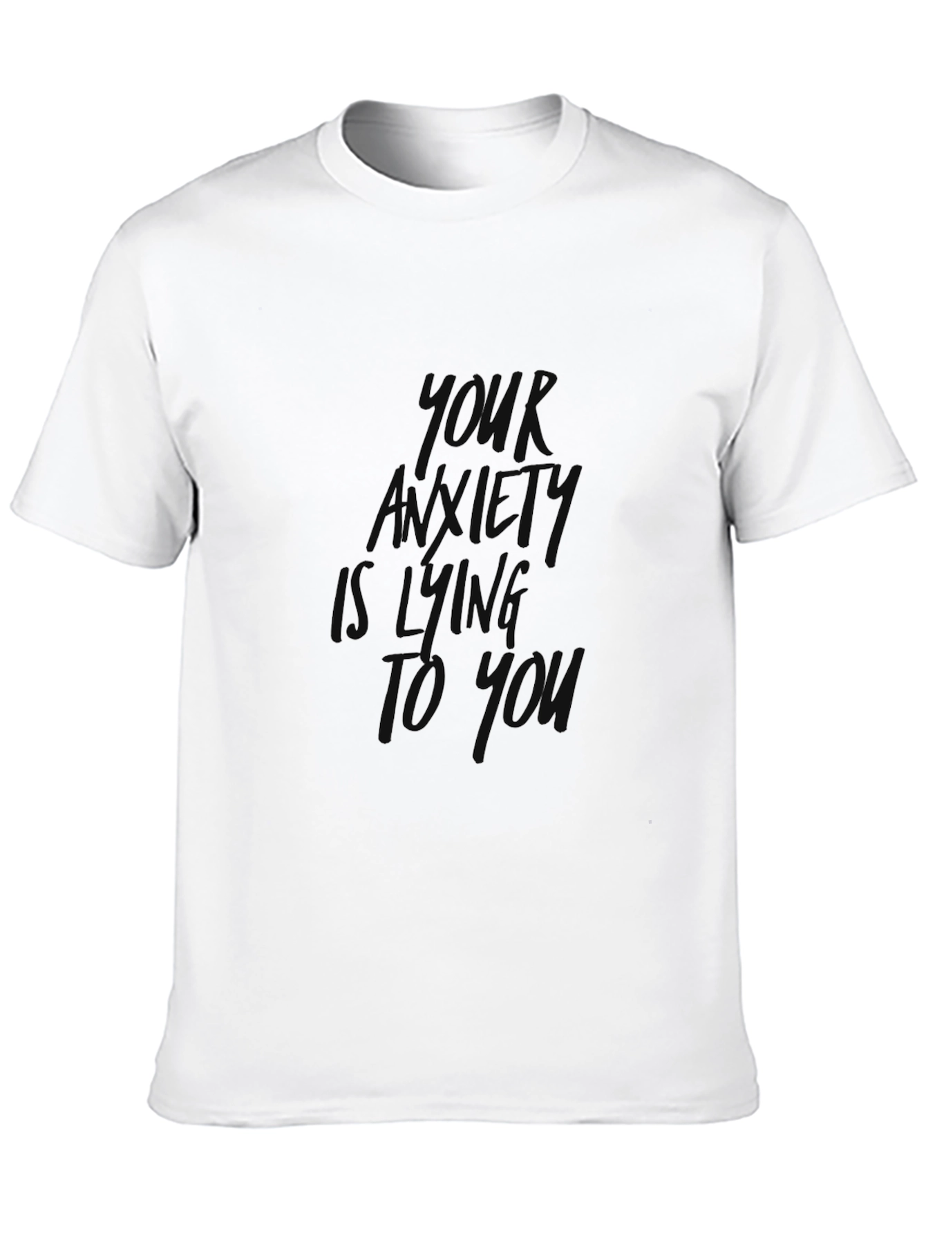 Black Anxiety Lies Graphic Tee - Comfort Fit Cotton T-Shirt view 10