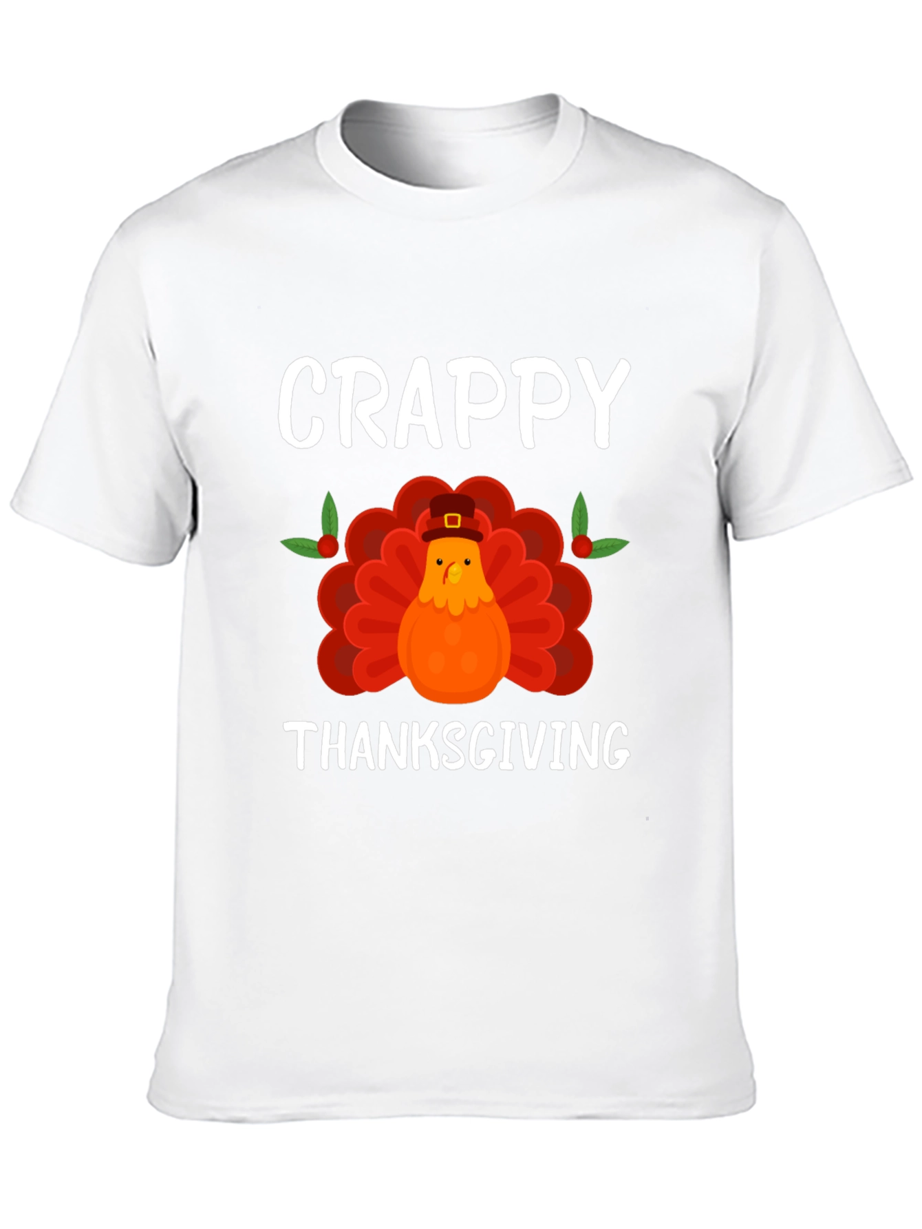 Black Crappy Thanksgiving Turkey Graphic T-Shirt view 10