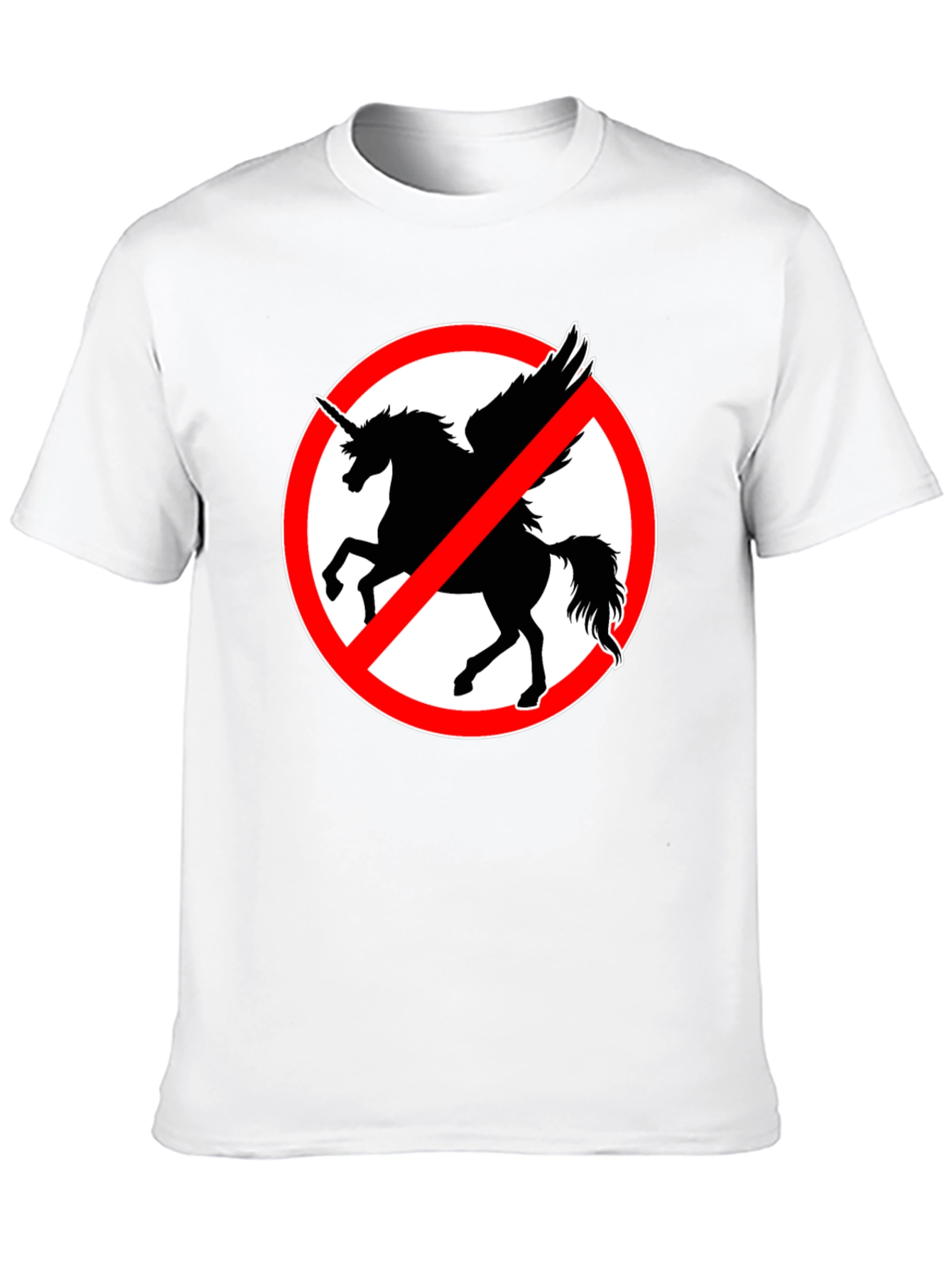 Black No Unicorns T-Shirt - Men's Black Crew Neck Tee view 10