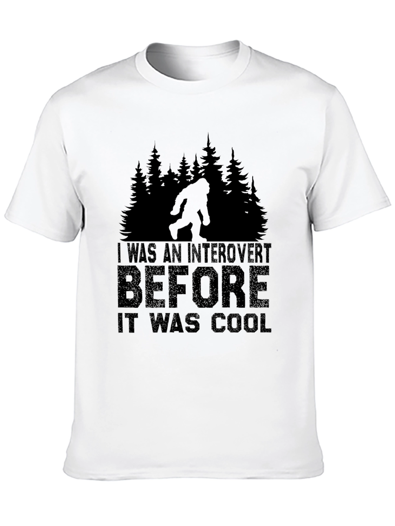 Black Introvert Before Cool Bigfoot Black T-Shirt view 10