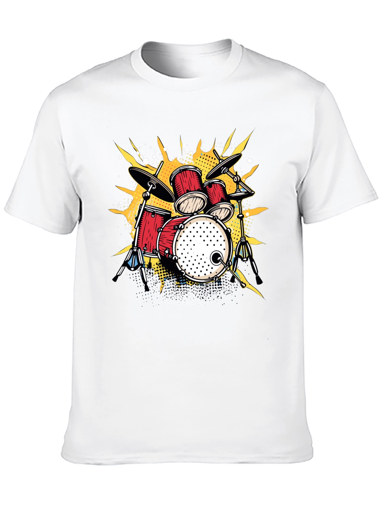 Black Drum Set Graphic T-Shirt - Music Lover Tee view 10