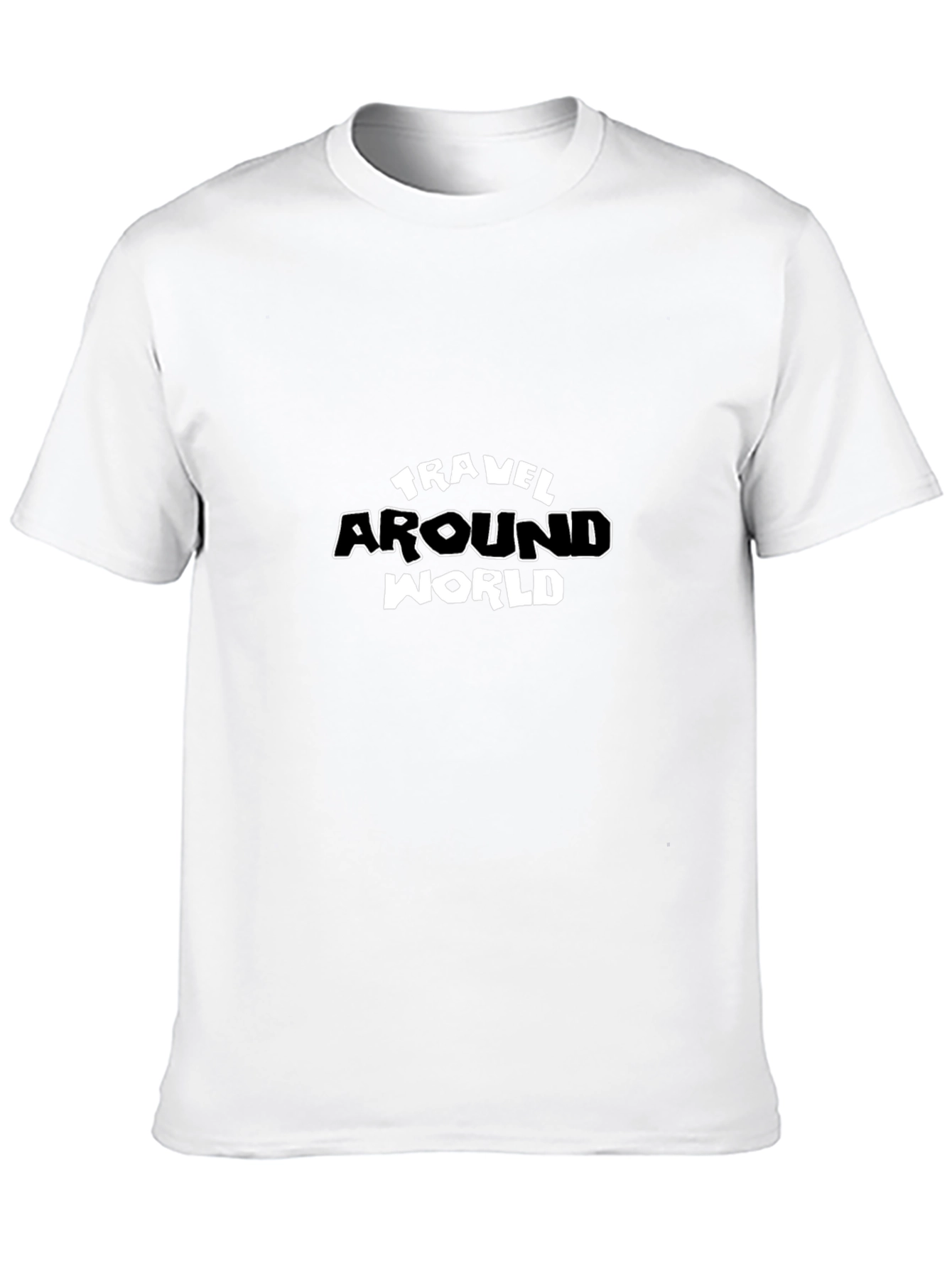 Black Travel Around World Graphic Tee - Black Cotton T-Shirt view 10