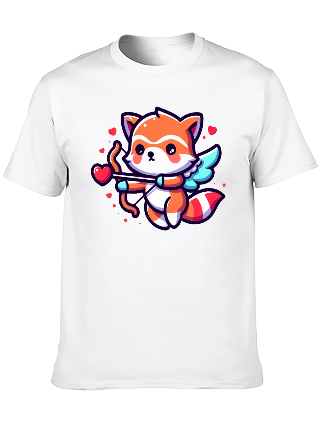 Black Cute Cupid Fox Graphic Tee view 10